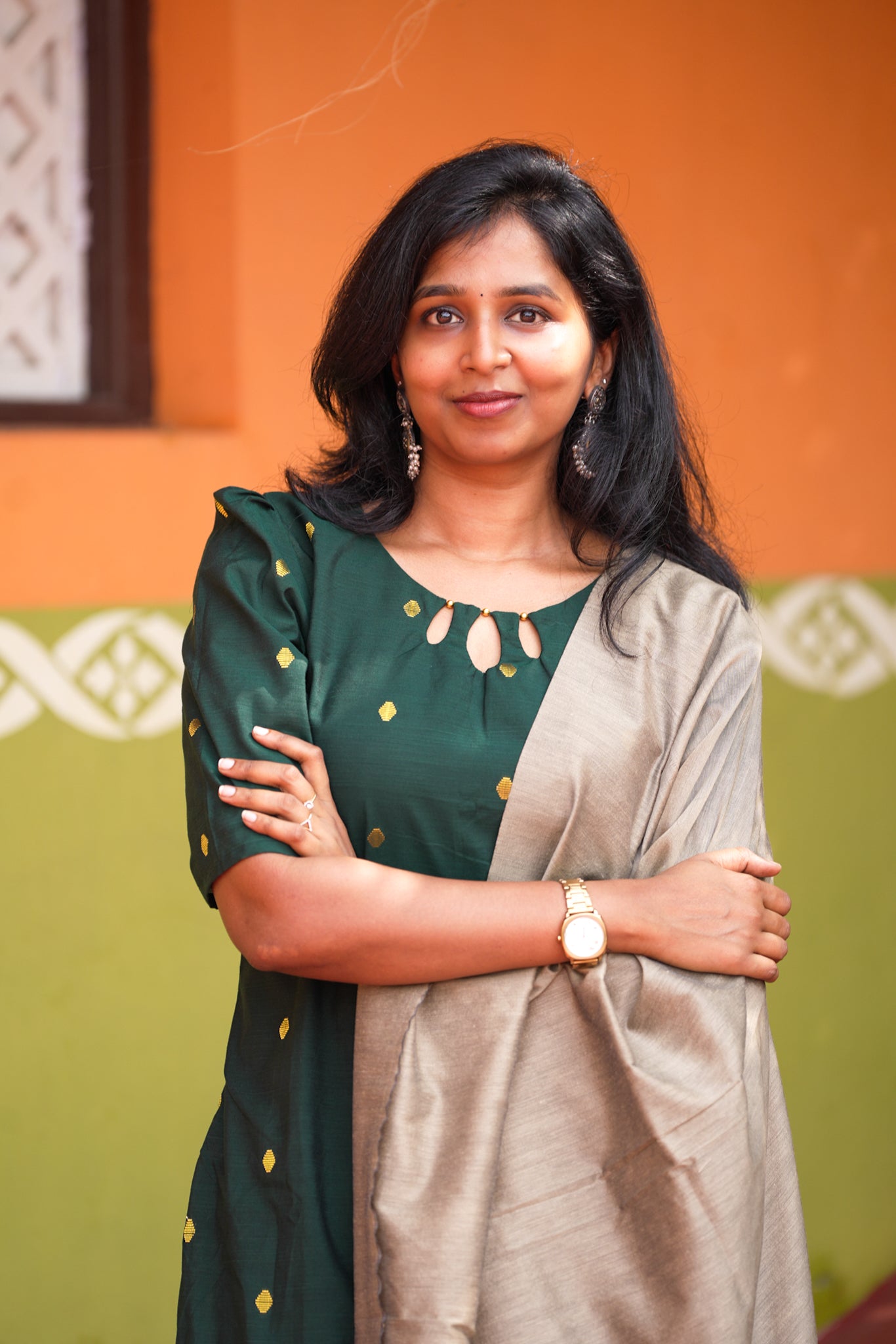 Bottle Green Slub Silk Salwar Suit