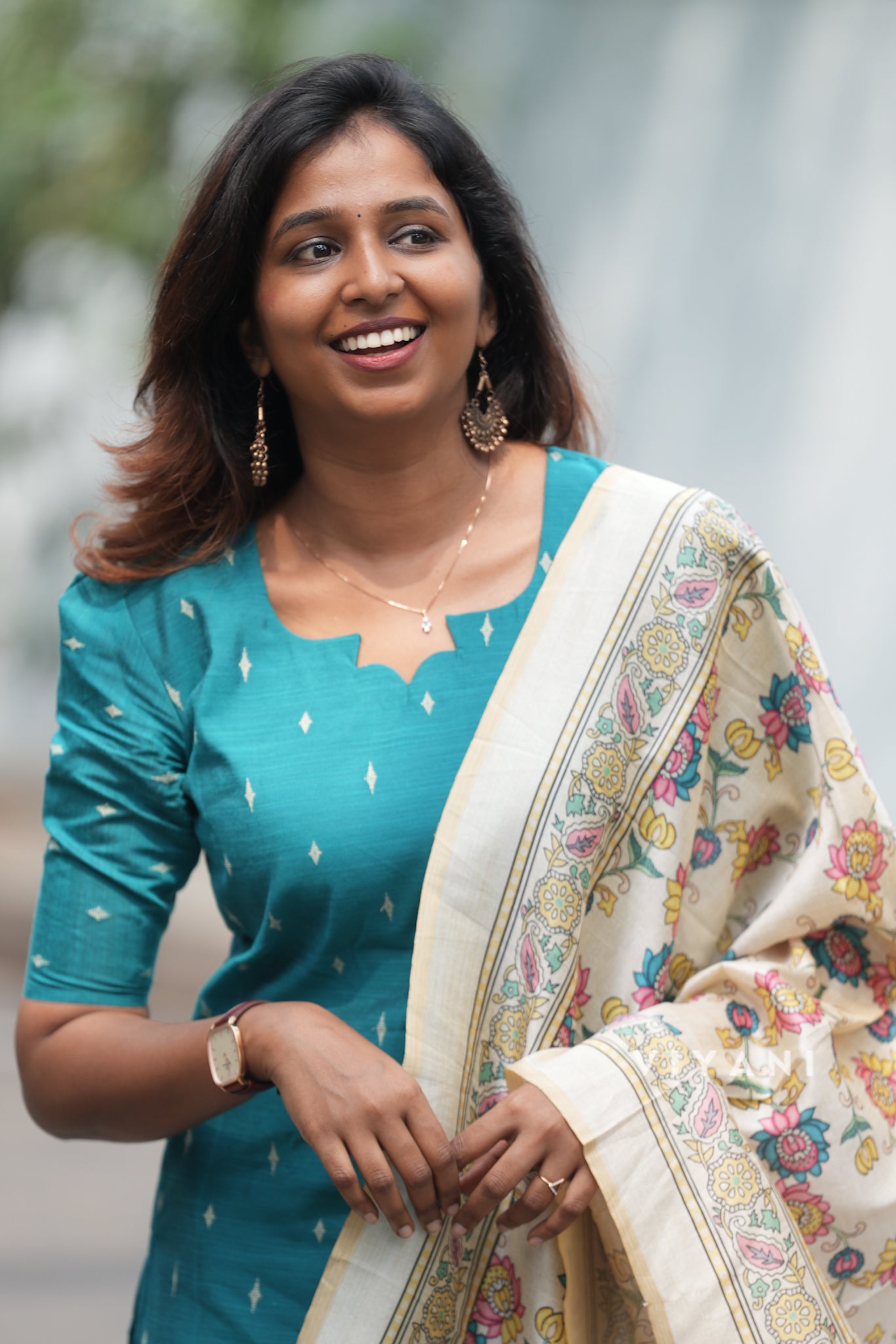 Mediterranean Blue Salwar Suit - Slub Silk