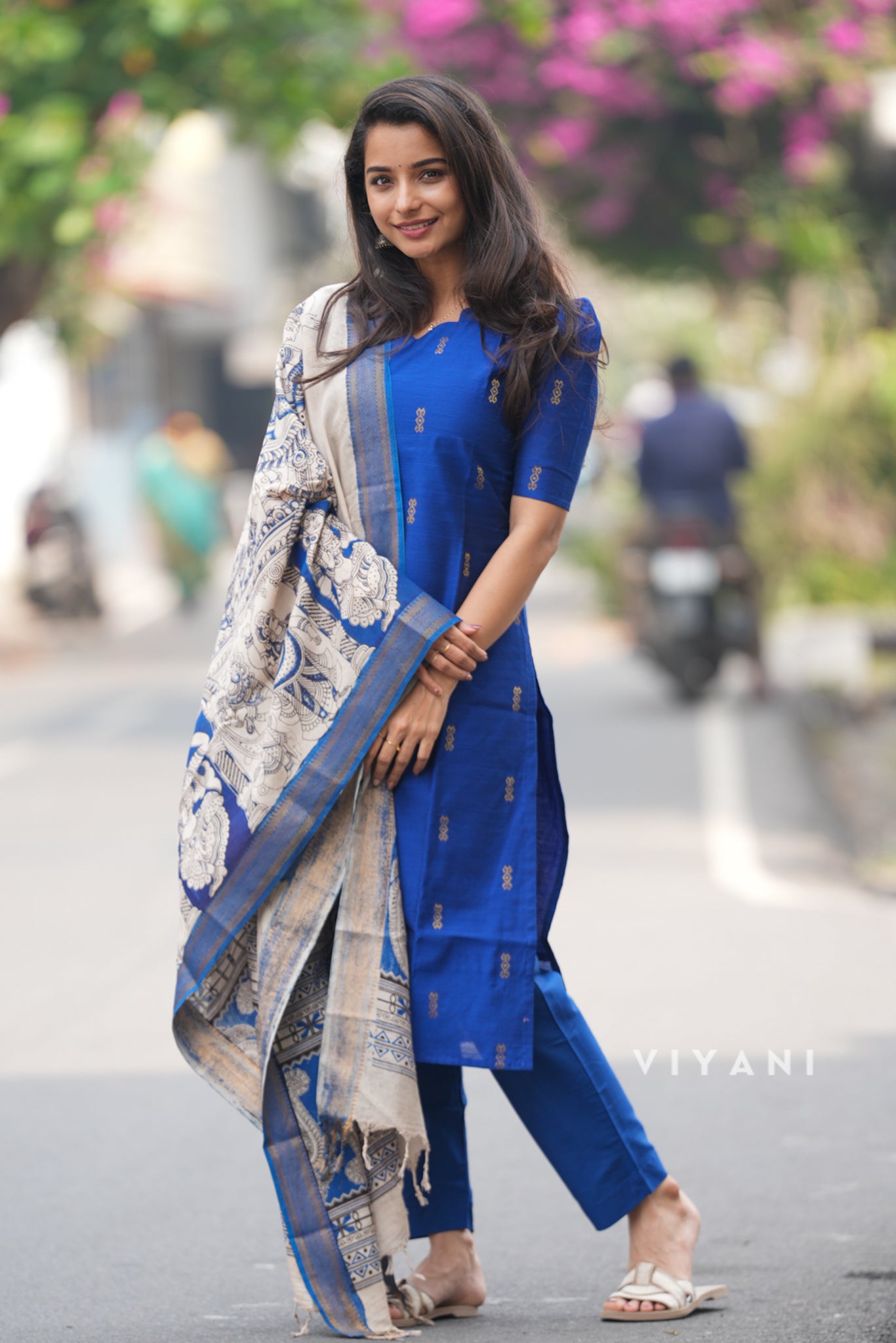 Royal Blue Salwar with Chennuri Dupatta - 3 Piece suit