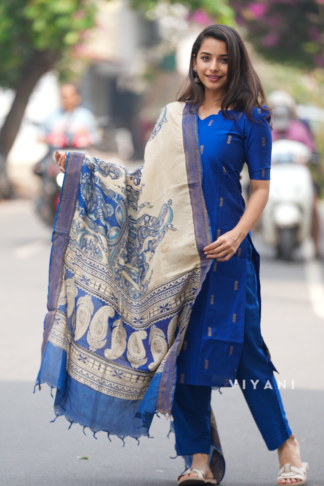 Royal Blue Salwar with Chennuri Dupatta - 3 Piece suit
