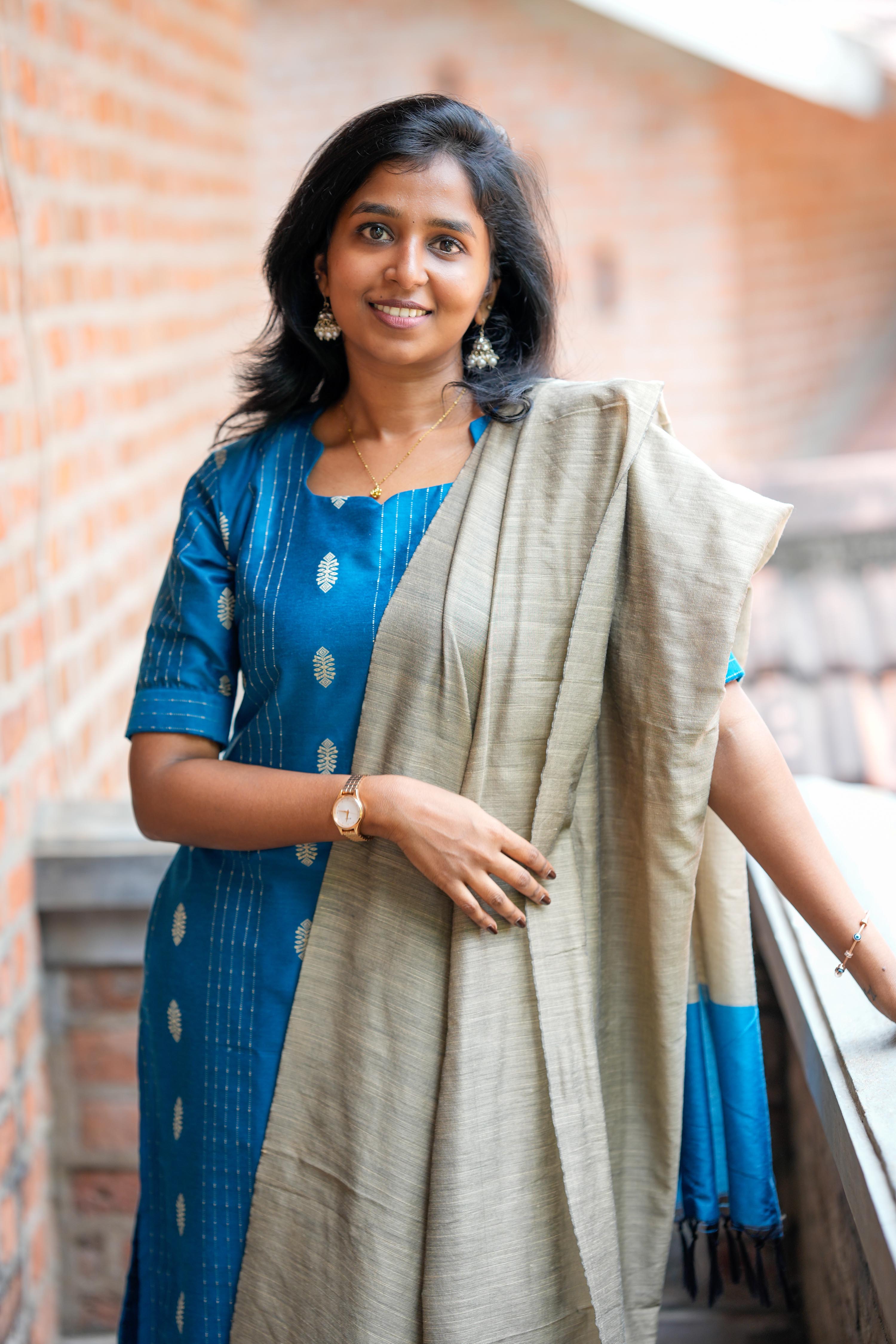 Teal Blue 3 Piece Set - Semi Silk Cotton