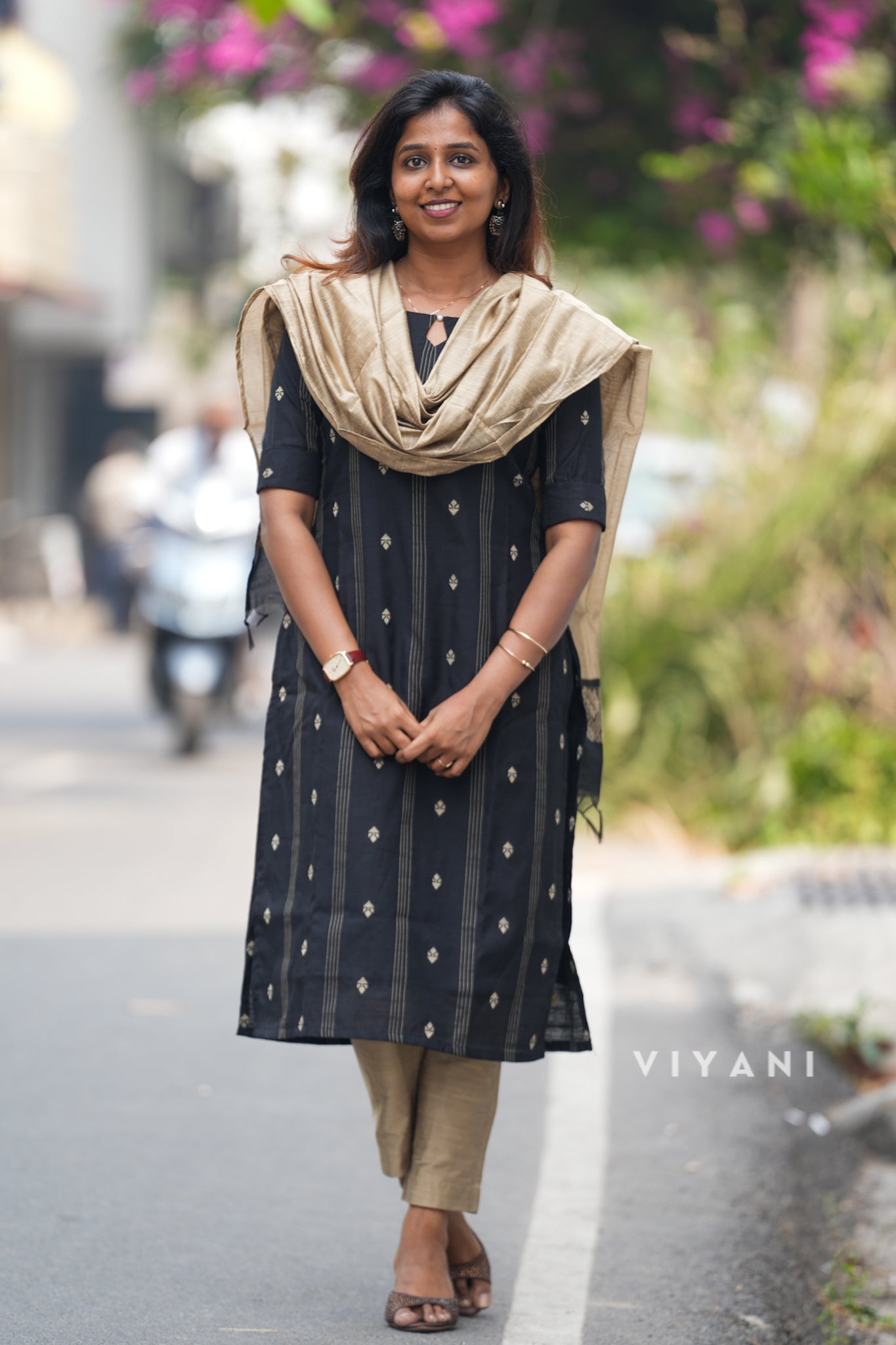 Black Slub Silk Salwar set (3 Piece Suit)