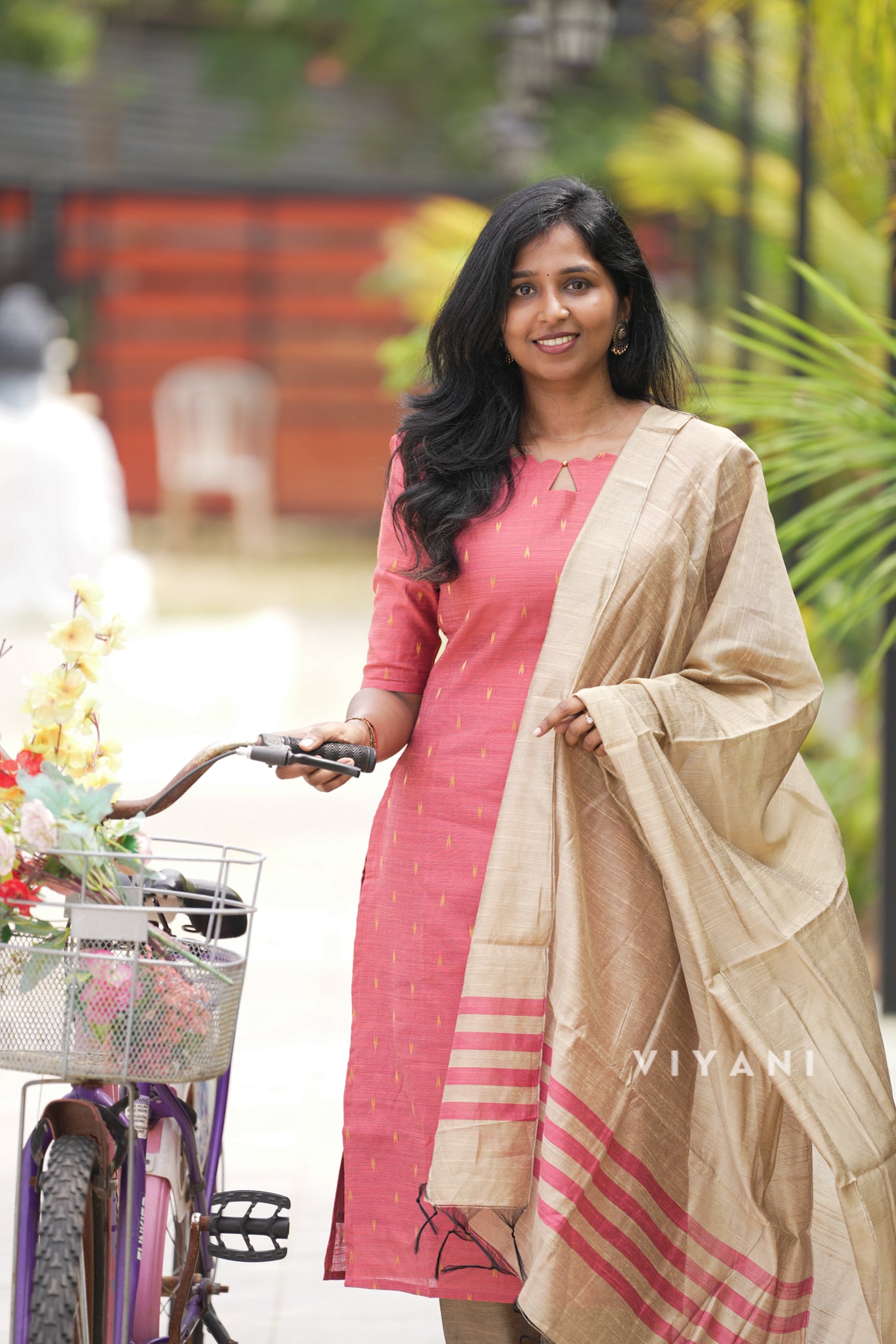 Soft Pink Viscose Silk Salwar set (3 Piece suit)