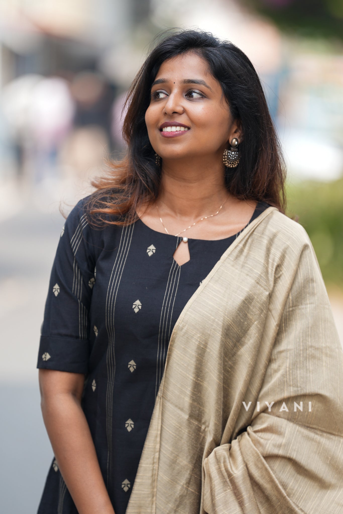 Black Slub Silk Salwar set (3 Piece Suit)