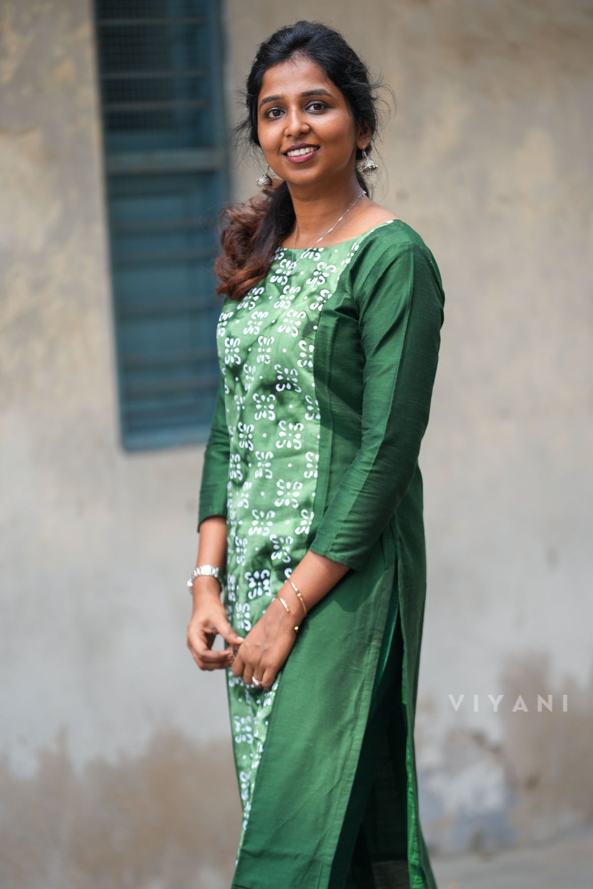 Emerald Edit  - Green Panel Viscose Slub Co-ord Set
