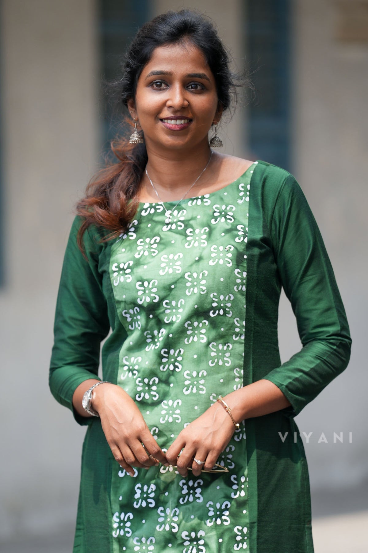 Emerald Edit  - Green Panel Viscose Slub Co-ord Set