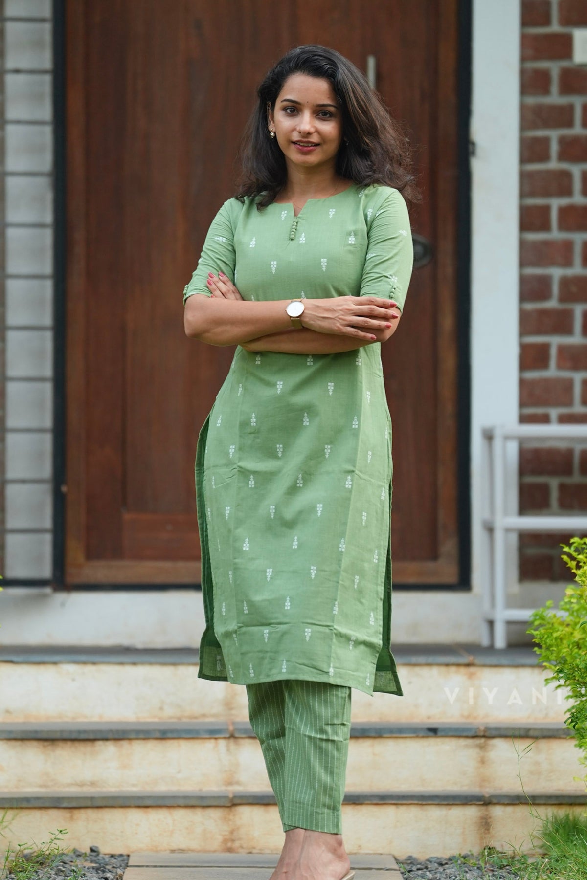 Basil Grove - Sage Green Handloom Cotton Co-ord set