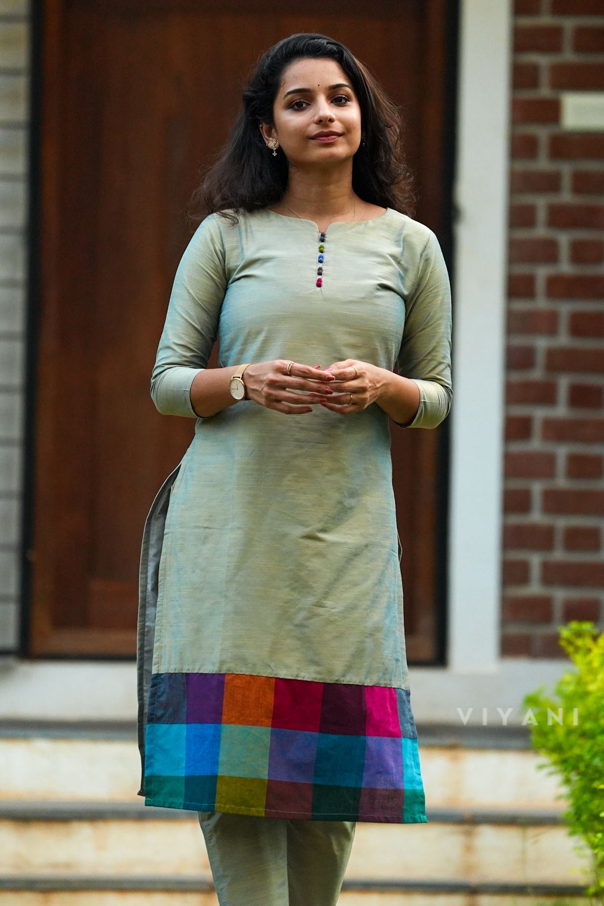 Meadow Mosaic - Sage Green Viscose slub Co-ord set
