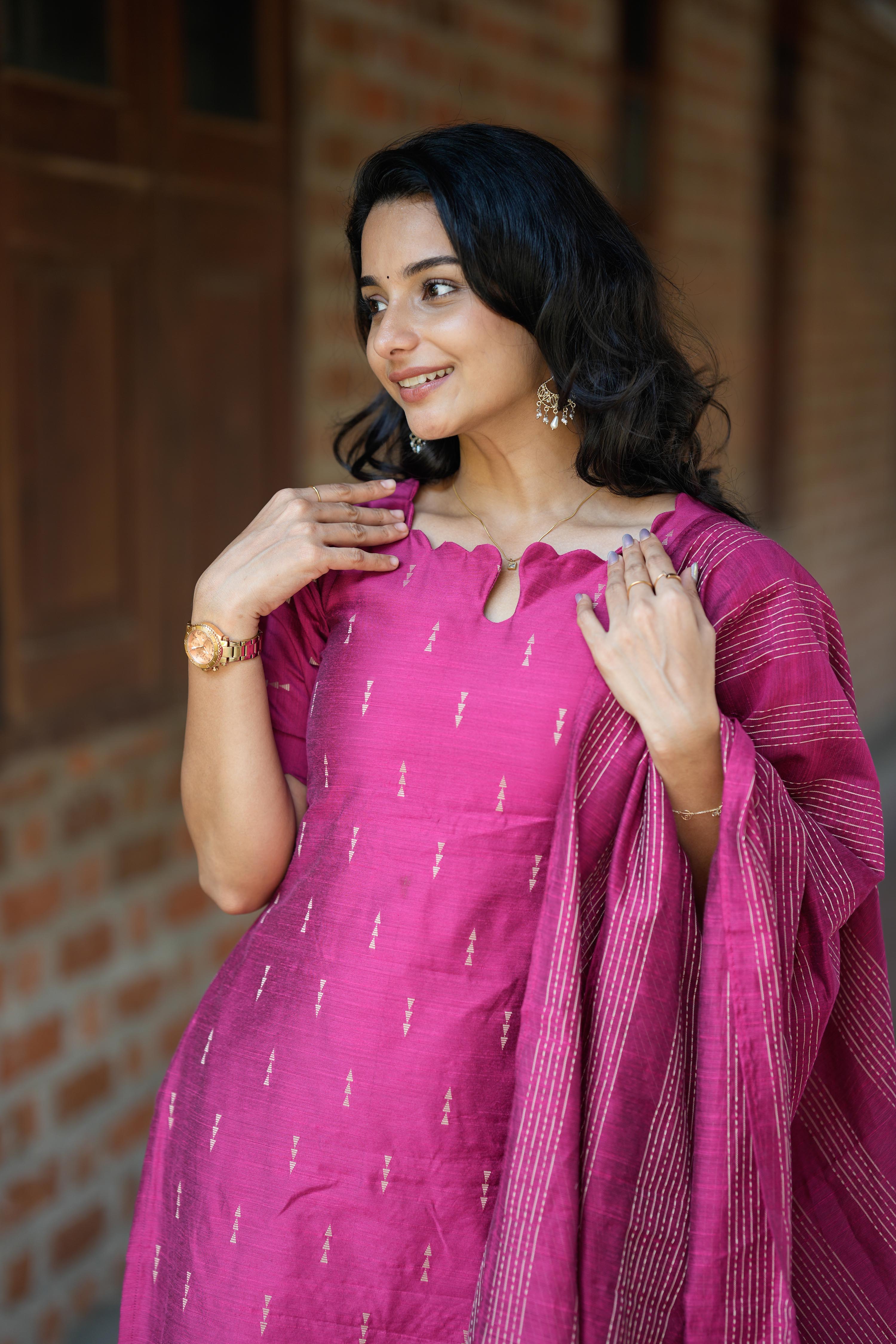 Rani Pink 3 Piece Set - Slub Silk