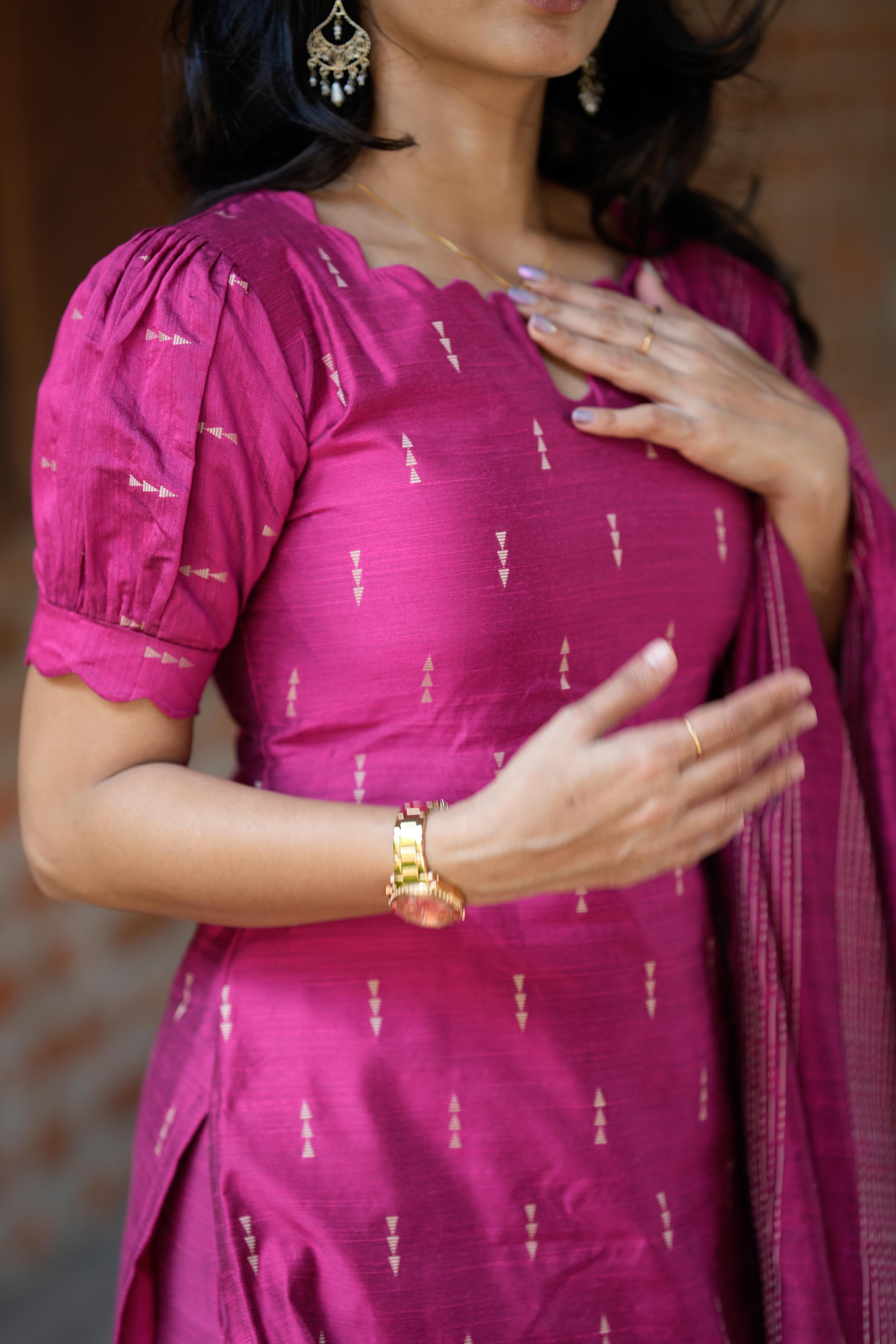 Rani Pink 3 Piece Set - Slub Silk