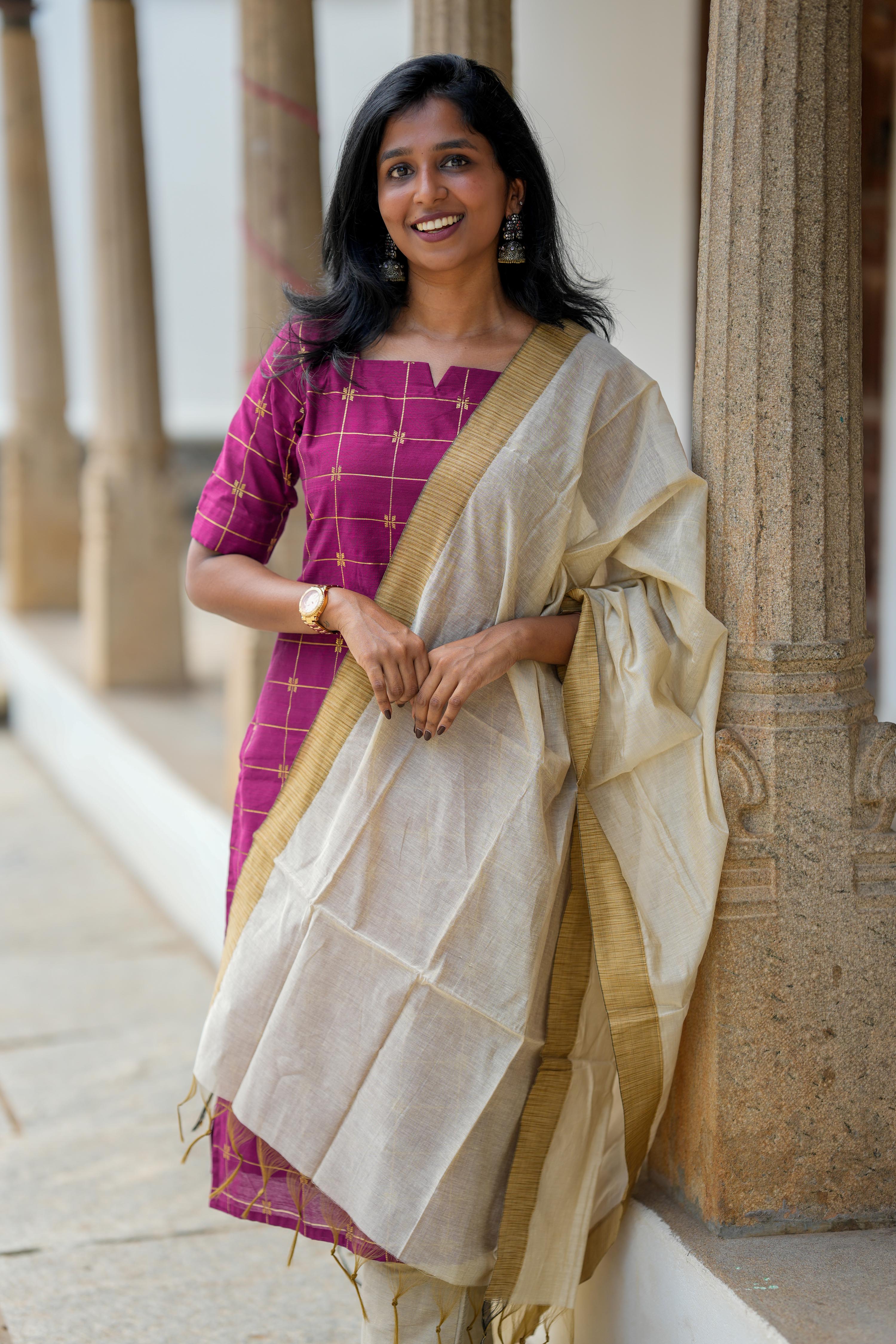 Magenta 3 Piece Set - Slub Silk