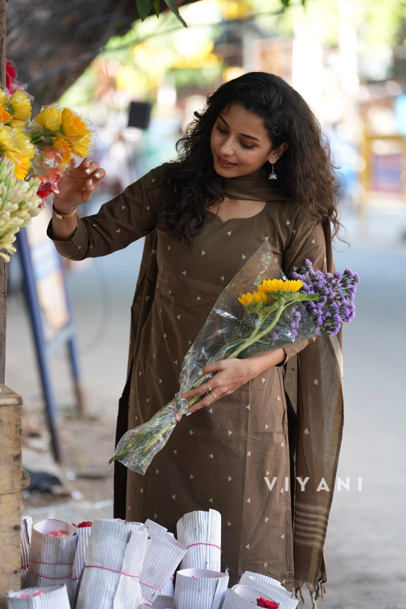 Cocoa Weave - Brown Handloom Cotton 3 Piece Set