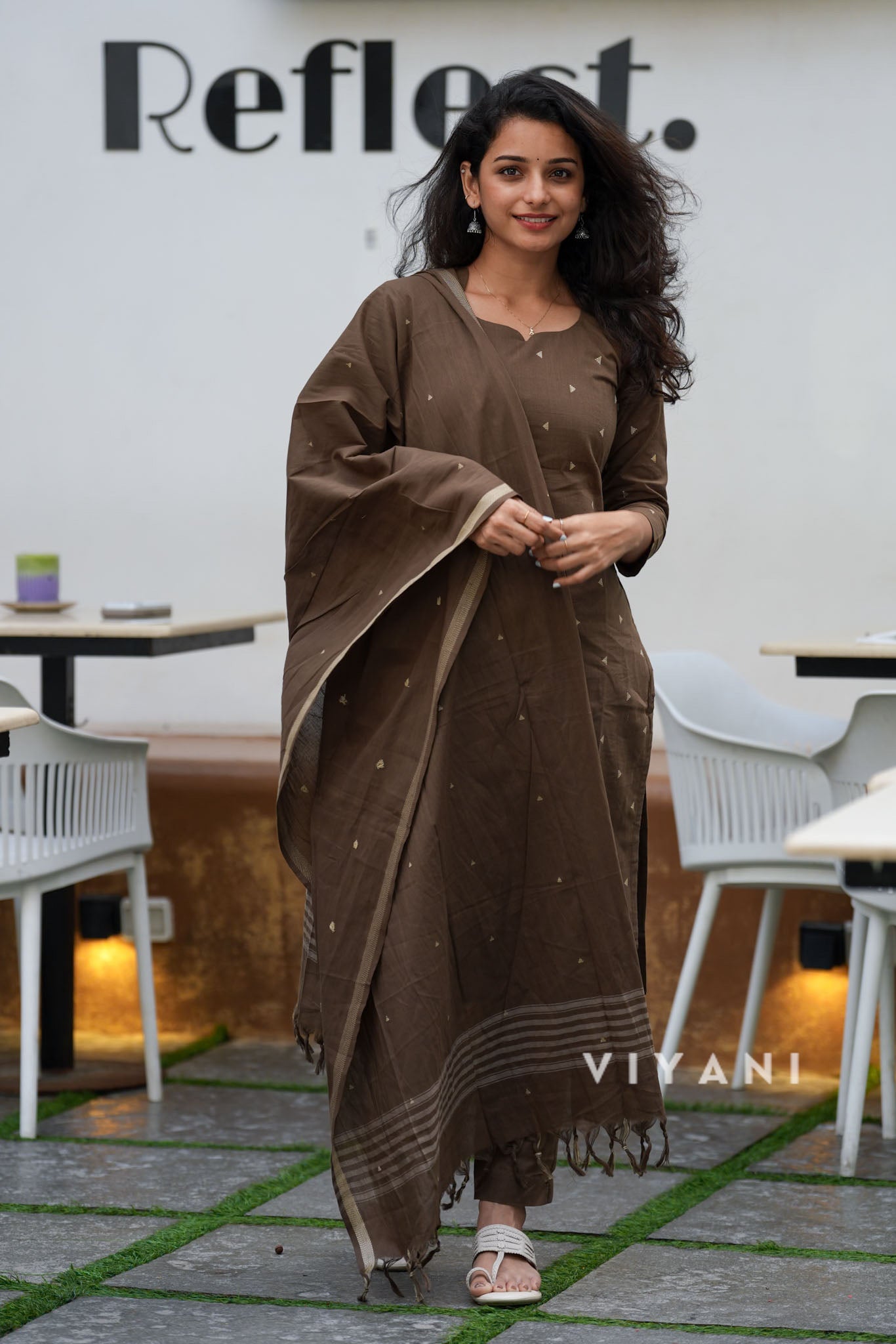 Cocoa Weave - Brown Handloom Cotton 3 Piece Set
