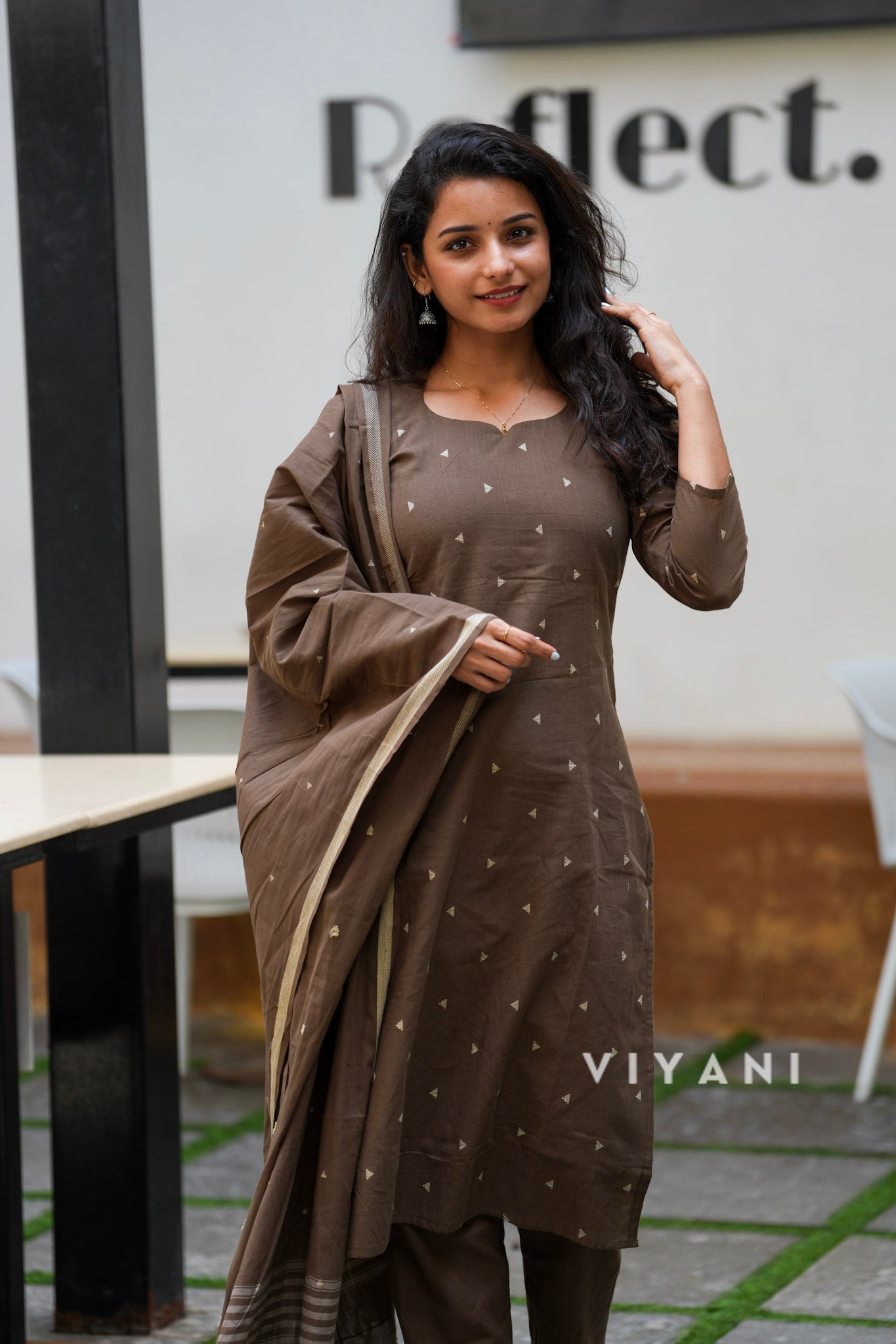 Cocoa Weave - Brown Handloom Cotton 3 Piece Set
