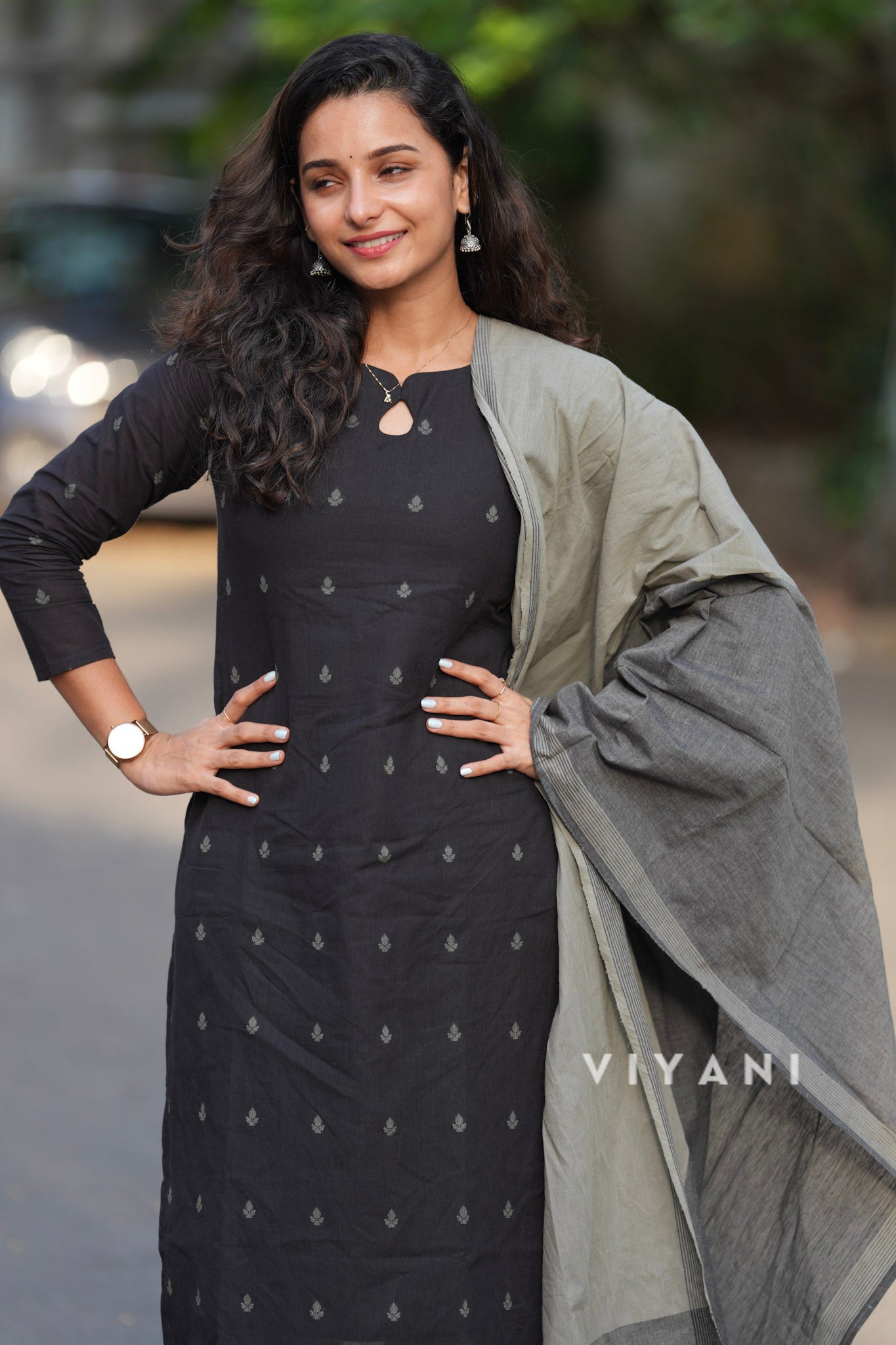 Classic Noir - Black Handloom Cotton 3 Piece Set