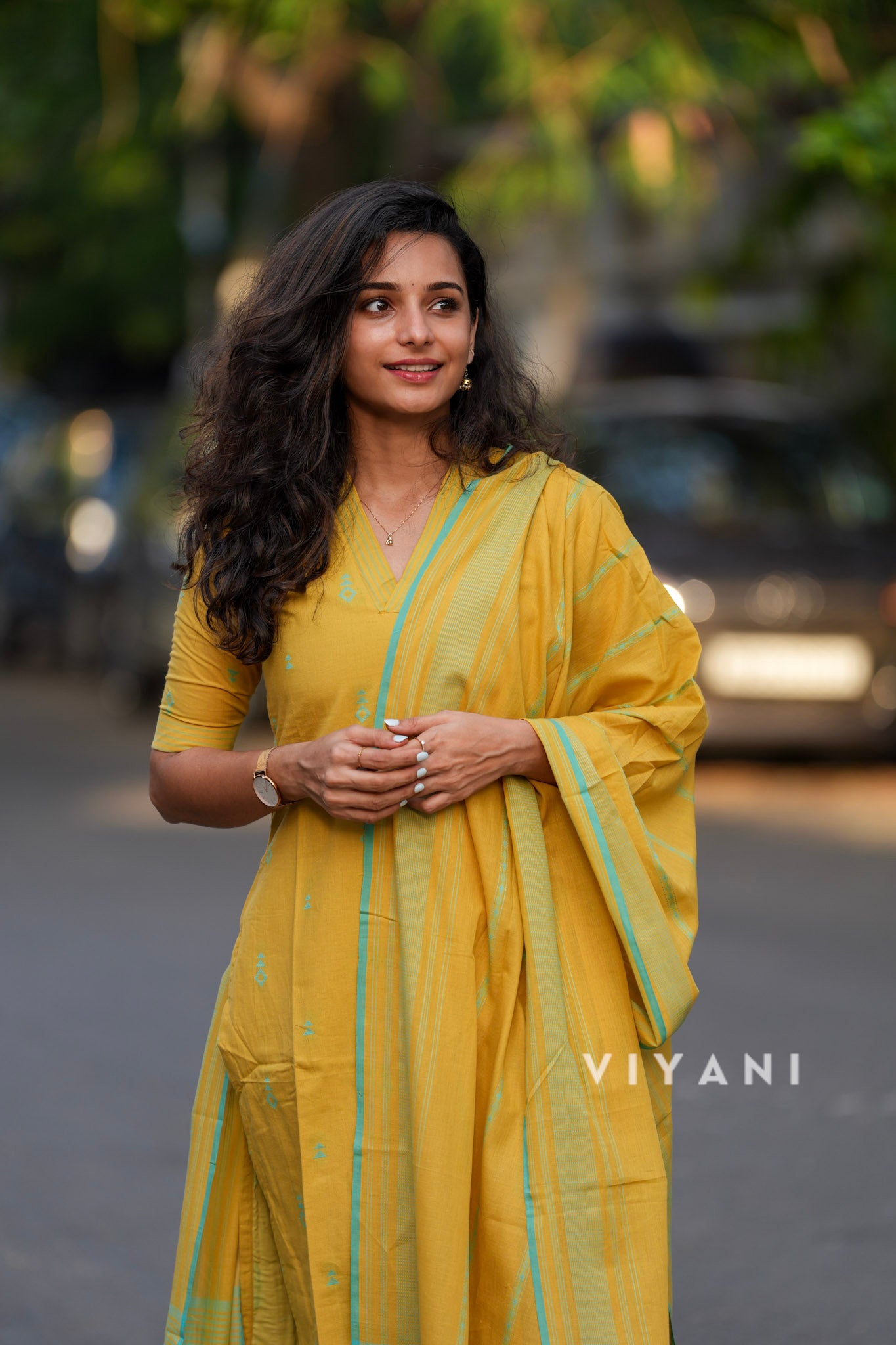 Golden Fields - Mustard Yellow Handloom Cotton 3 Piece Set