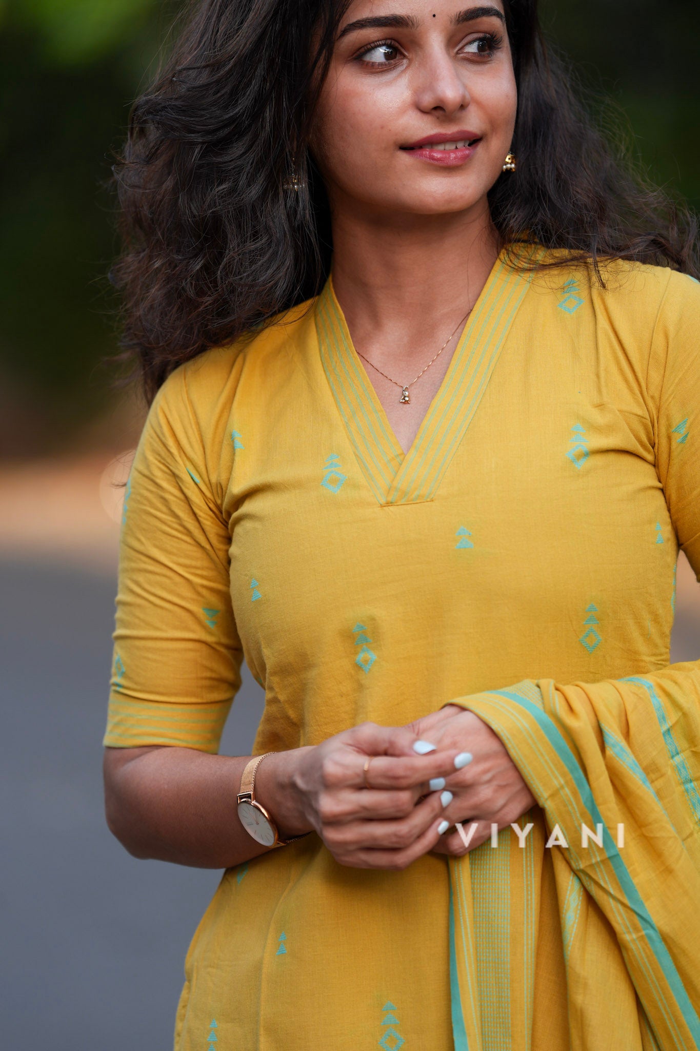 Golden Fields - Mustard Yellow Handloom Cotton 3 Piece Set