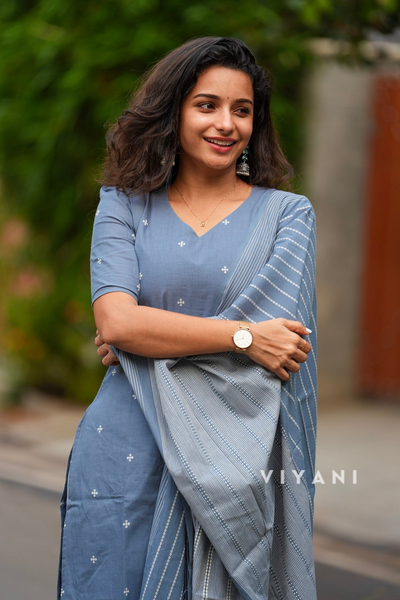 Storm Weave - Light Steel Blue Handloom Cotton 3 Piece Set