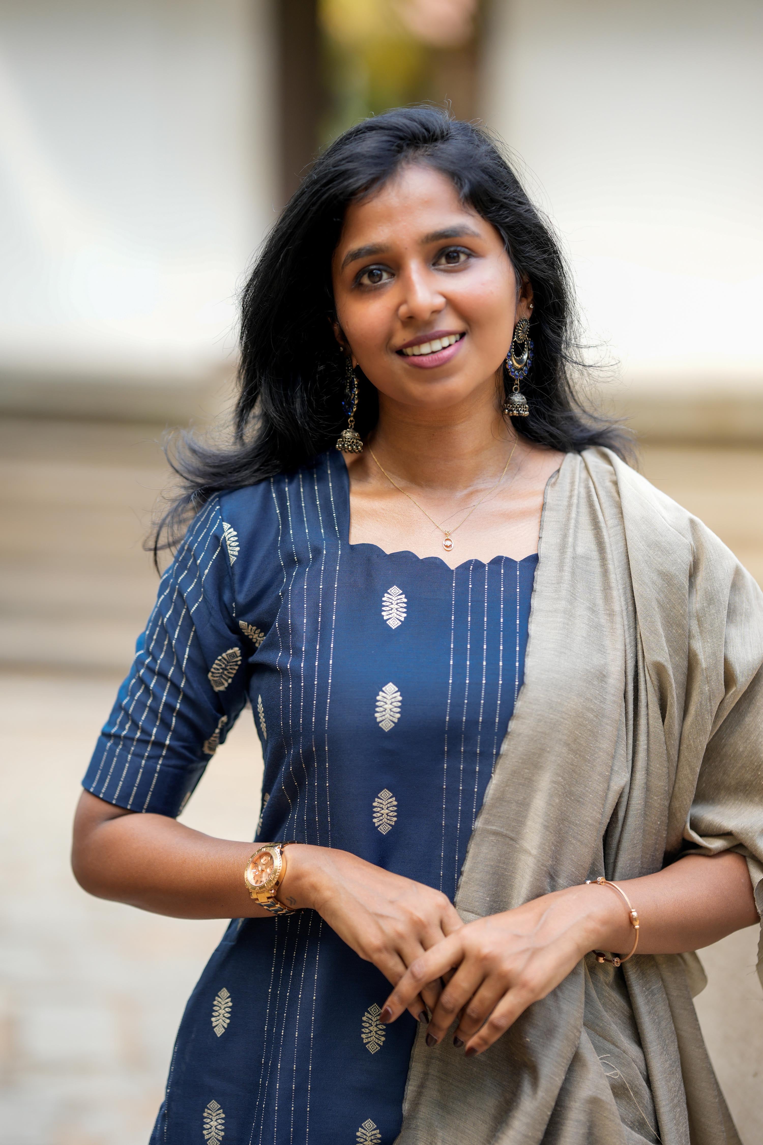 Sapphire Blue 3 Piece Set - Semi Silk Cotton