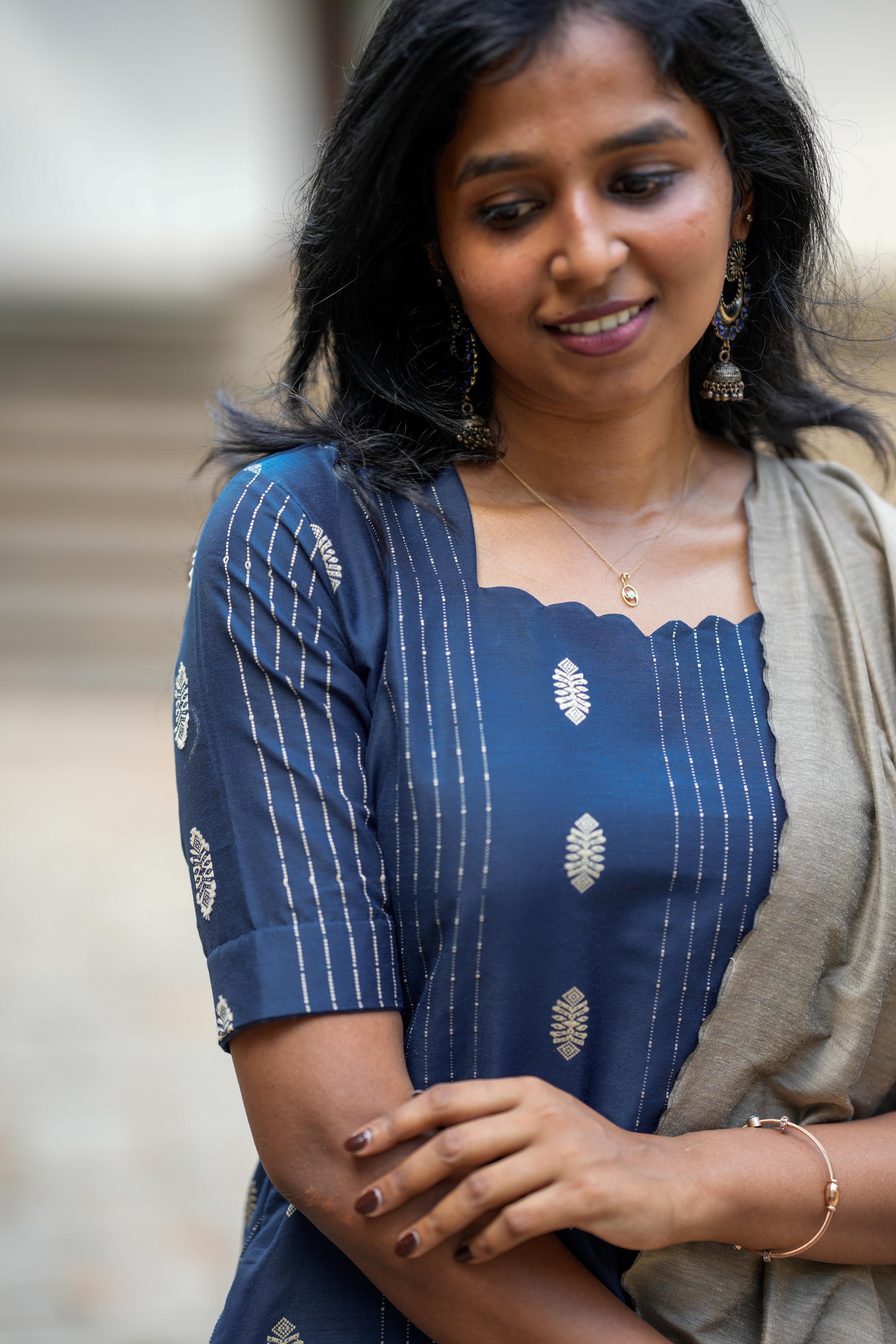 Sapphire Blue 3 Piece Set - Semi Silk Cotton