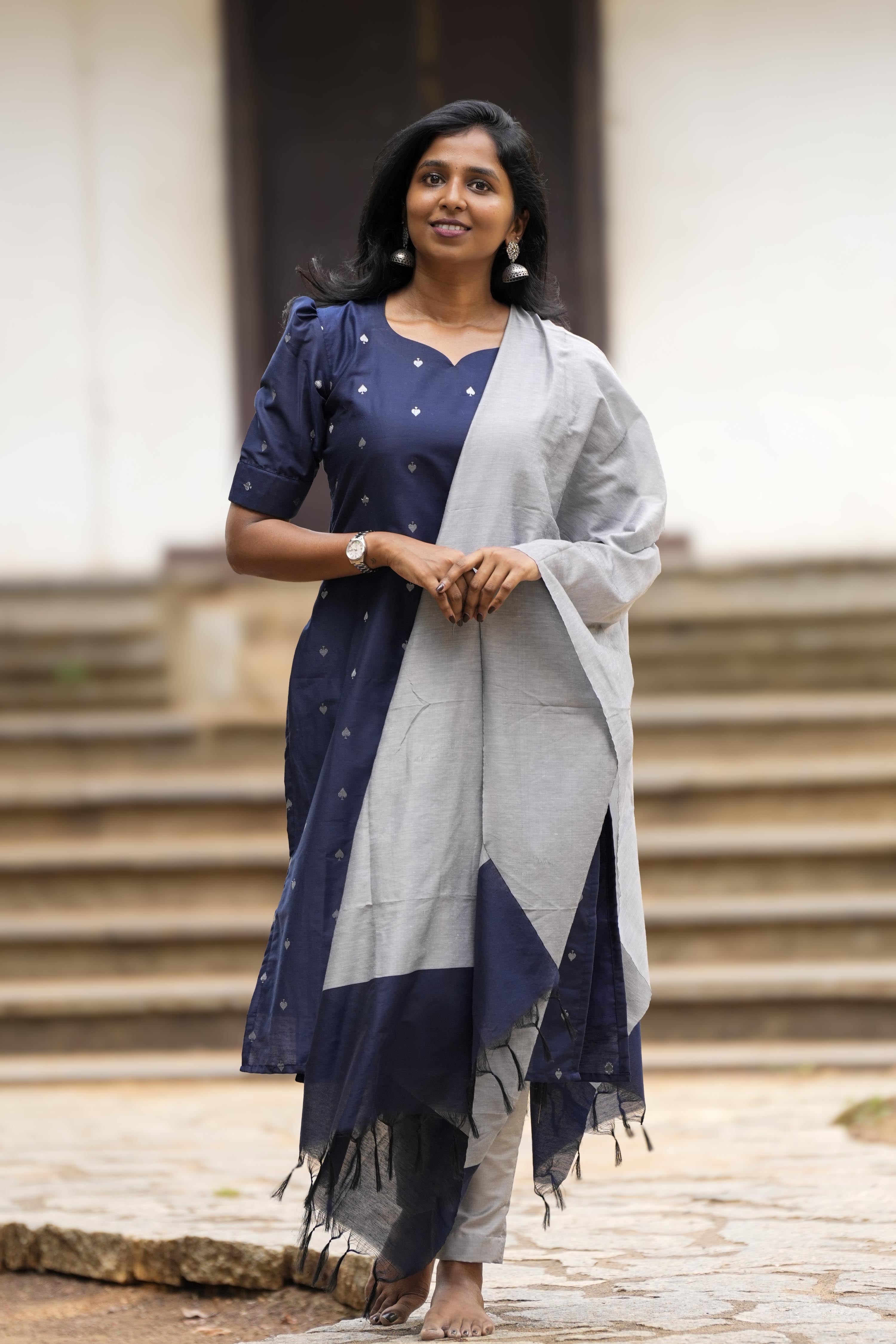 Ink Blue 3 Piece Set - Semi Silk Cotton
