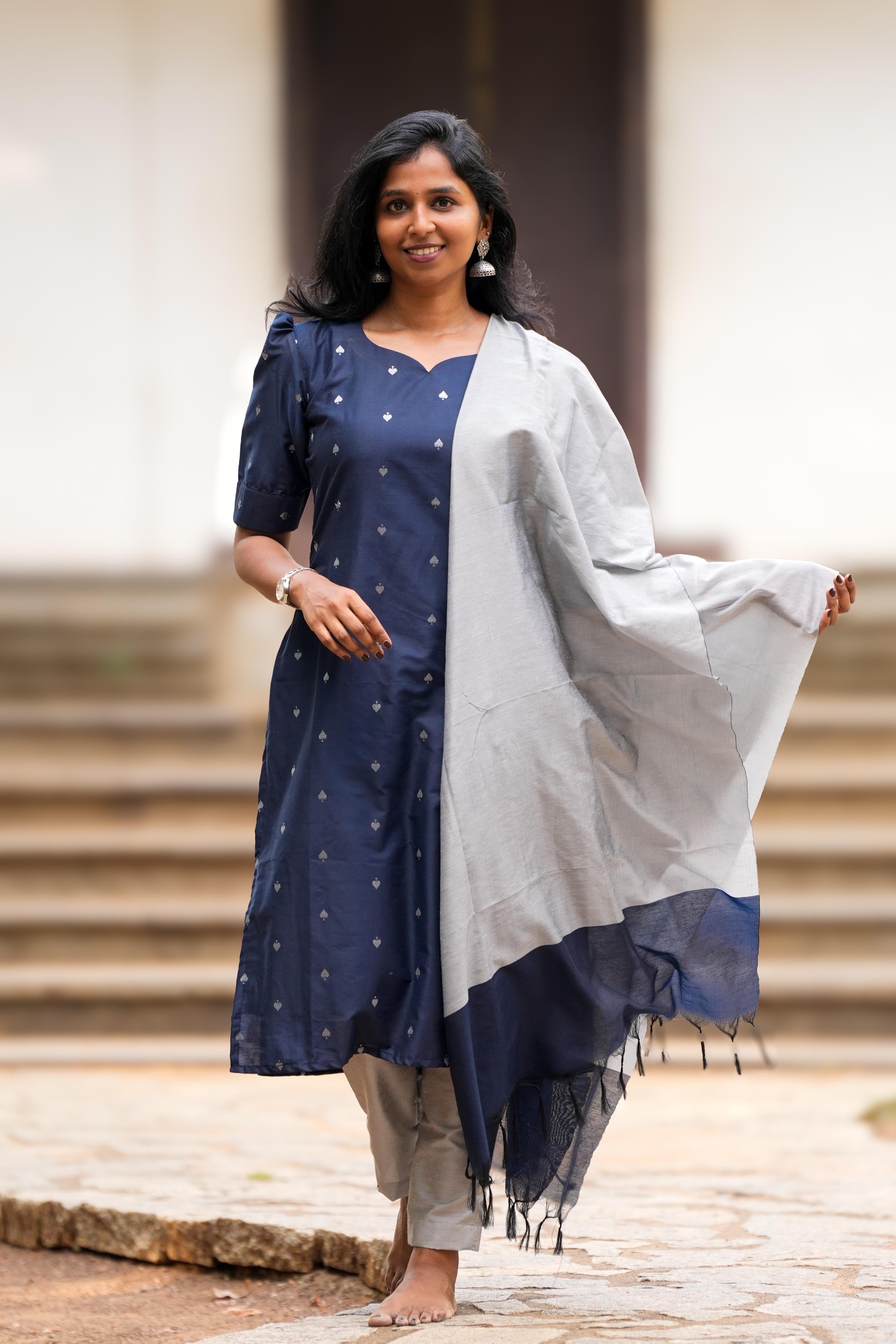 Ink Blue 3 Piece Set - Semi Silk Cotton