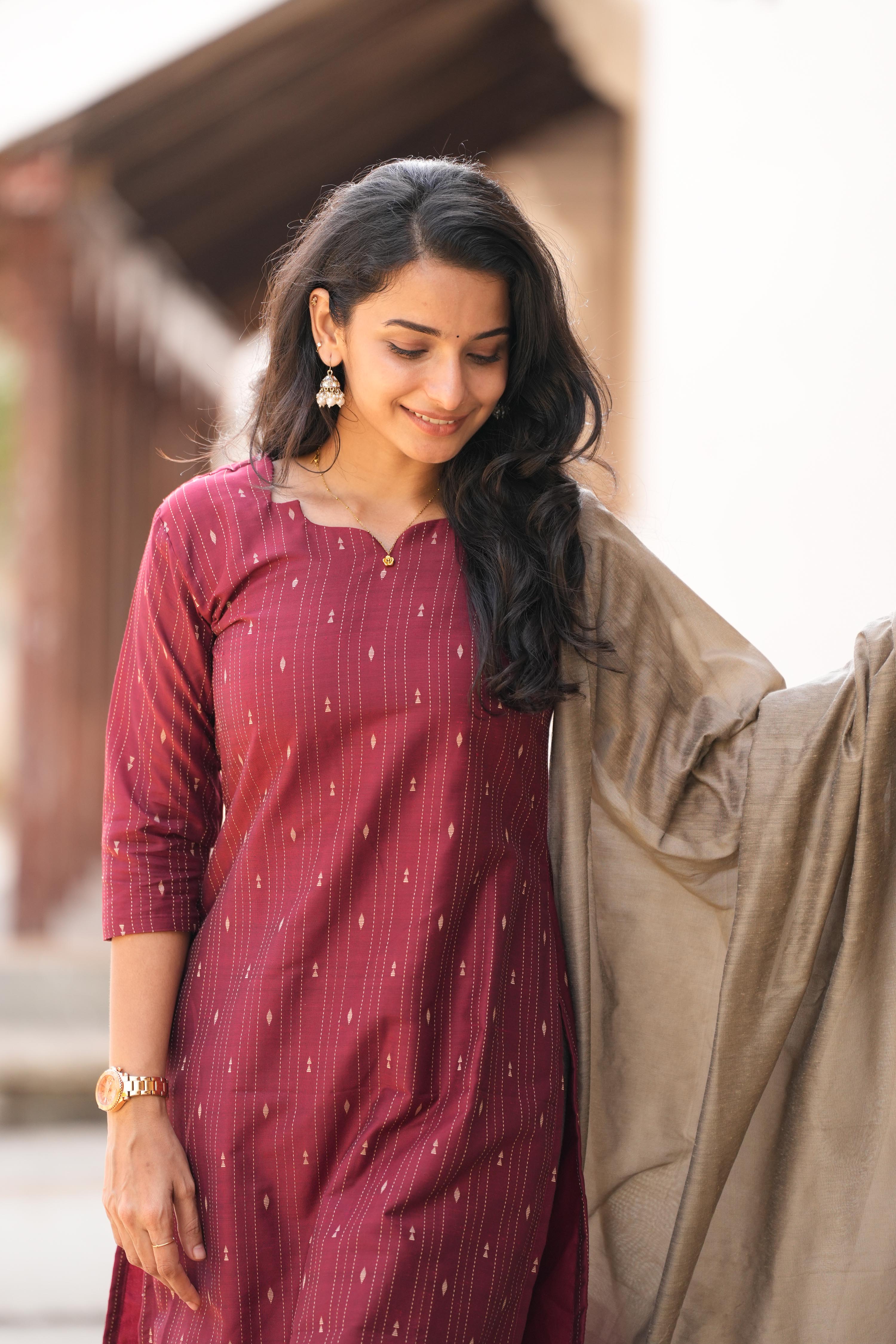 Pot Brown 3 Piece Set - Semi Silk Cotton