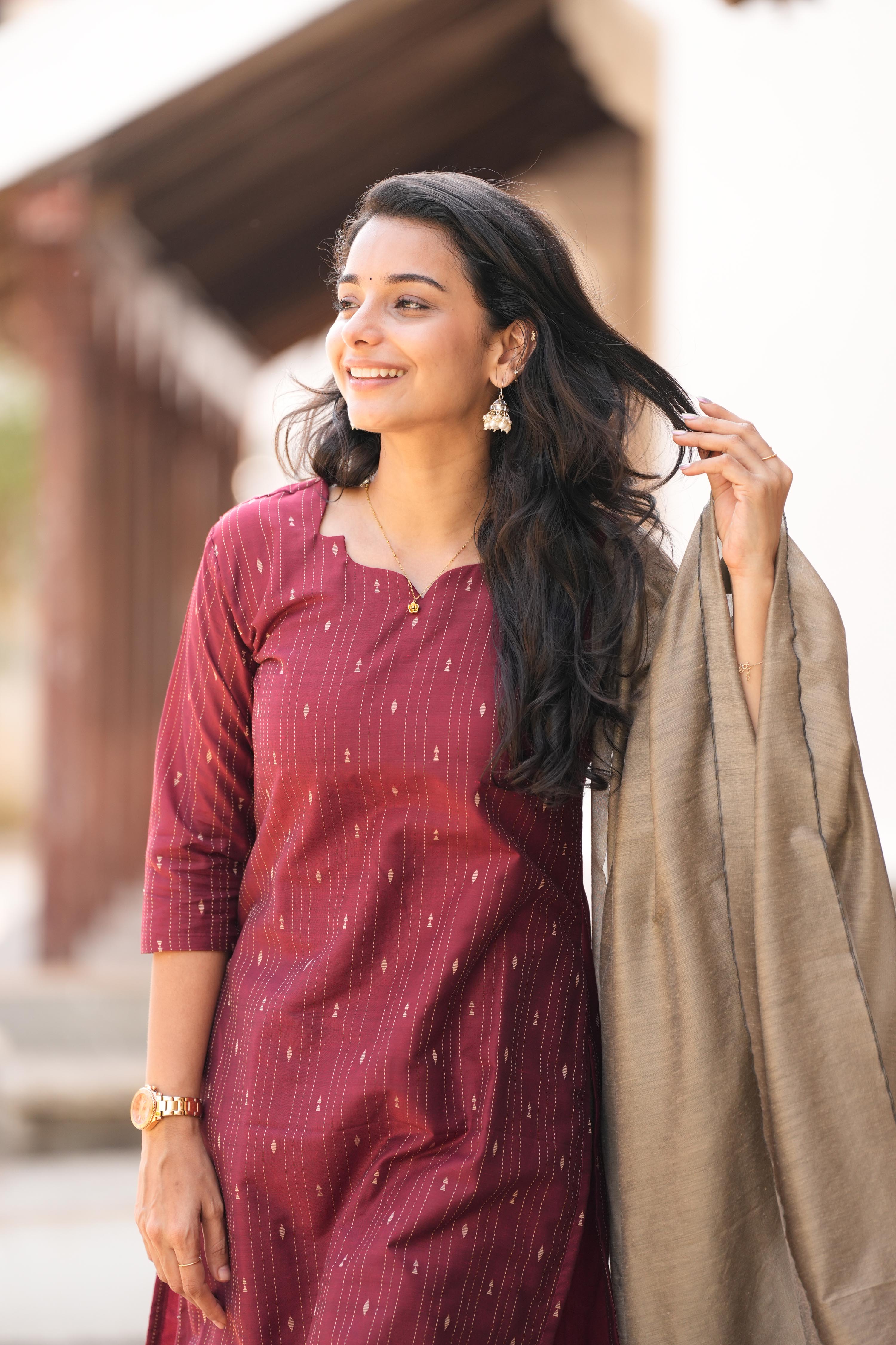 Pot Brown 3 Piece Set - Semi Silk Cotton
