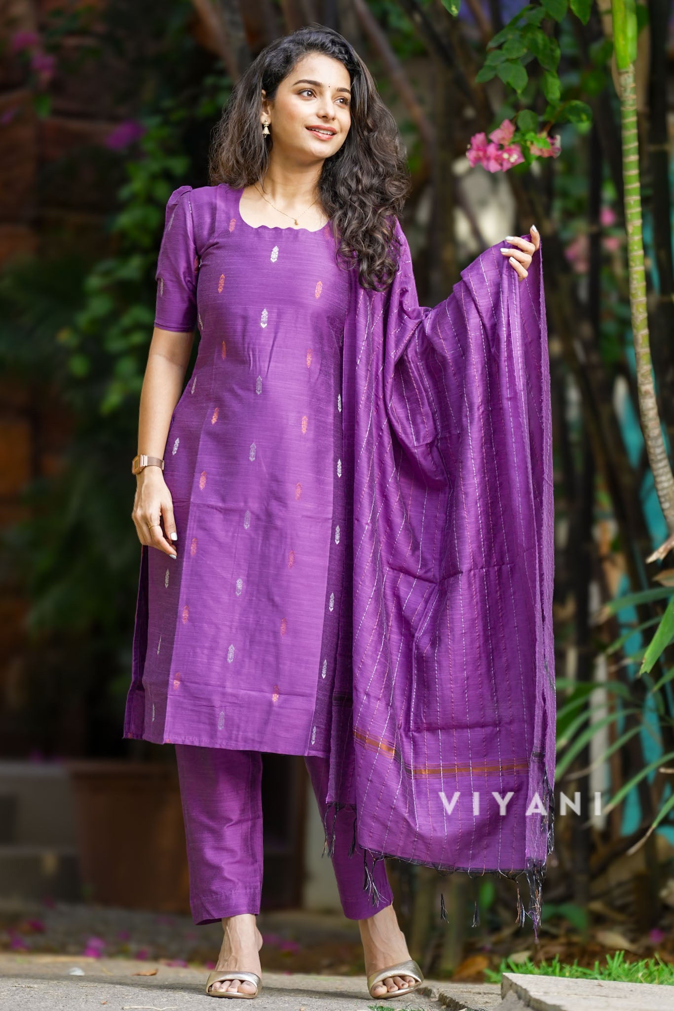Orchid Weaves - Purple Viscose Slub 3 Piece Set