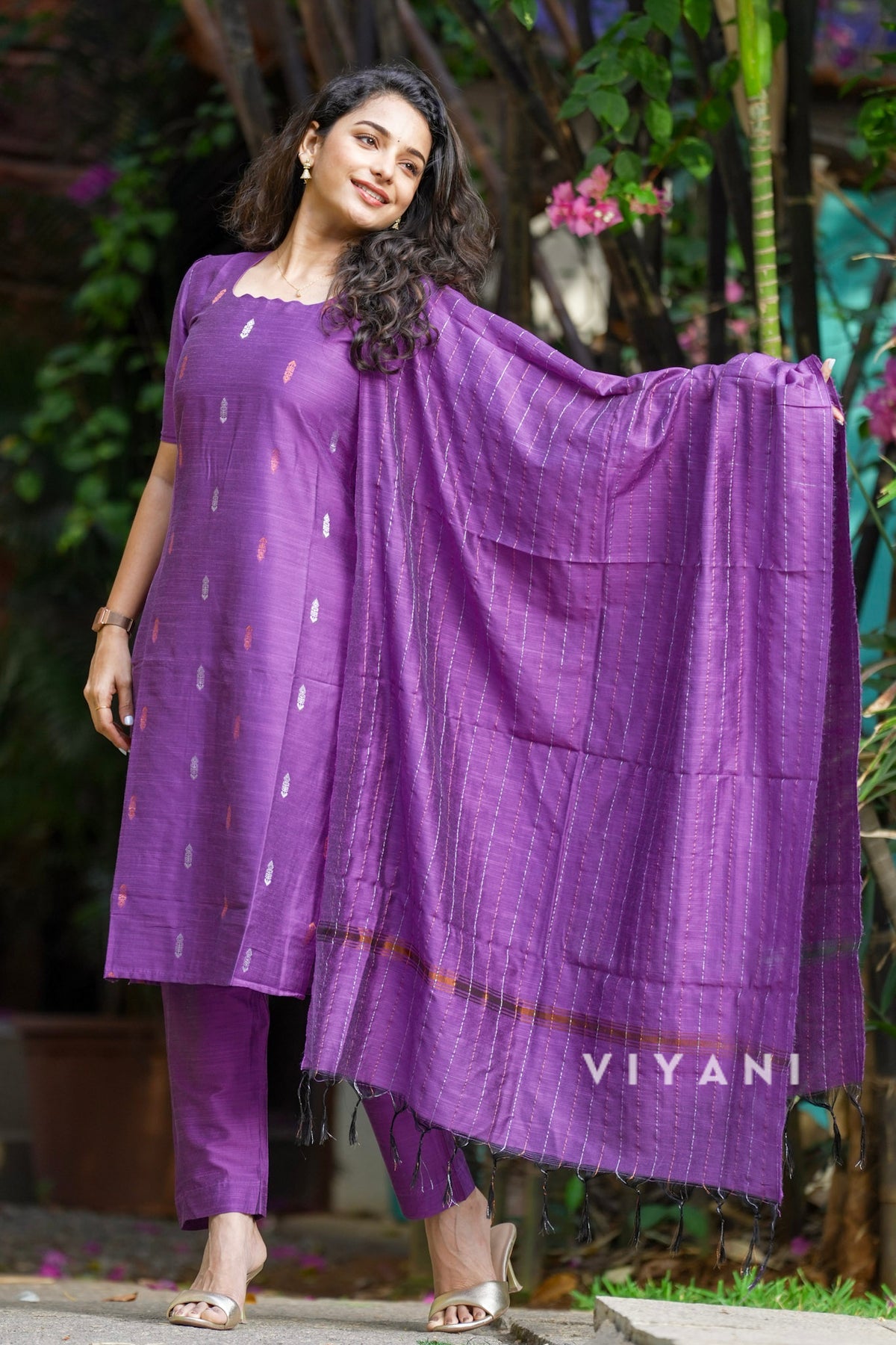 Orchid Weaves - Purple Viscose Slub 3 Piece Set