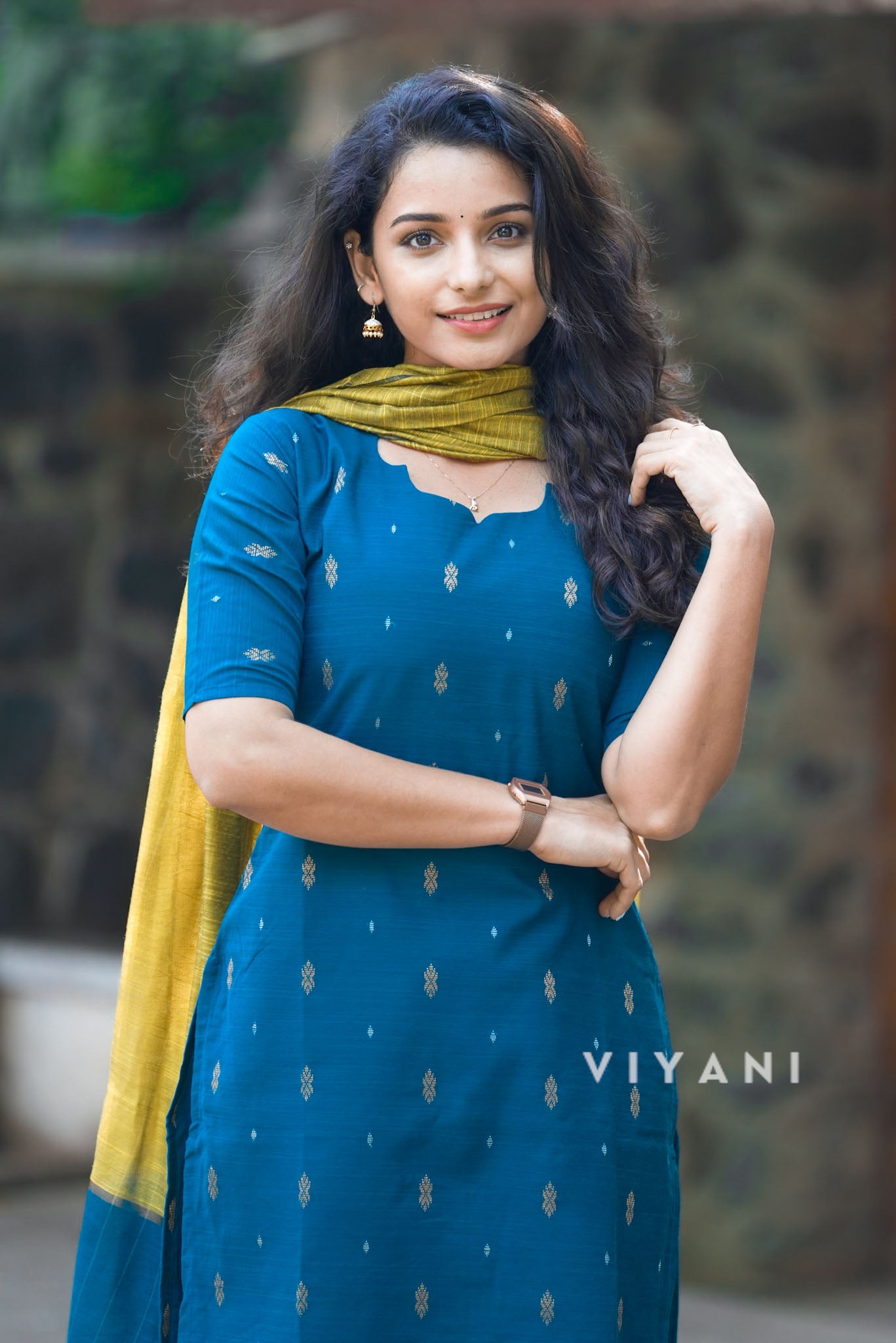 Teal Bloom - Peacock Blue & Mustard Viscose 3 Piece Set