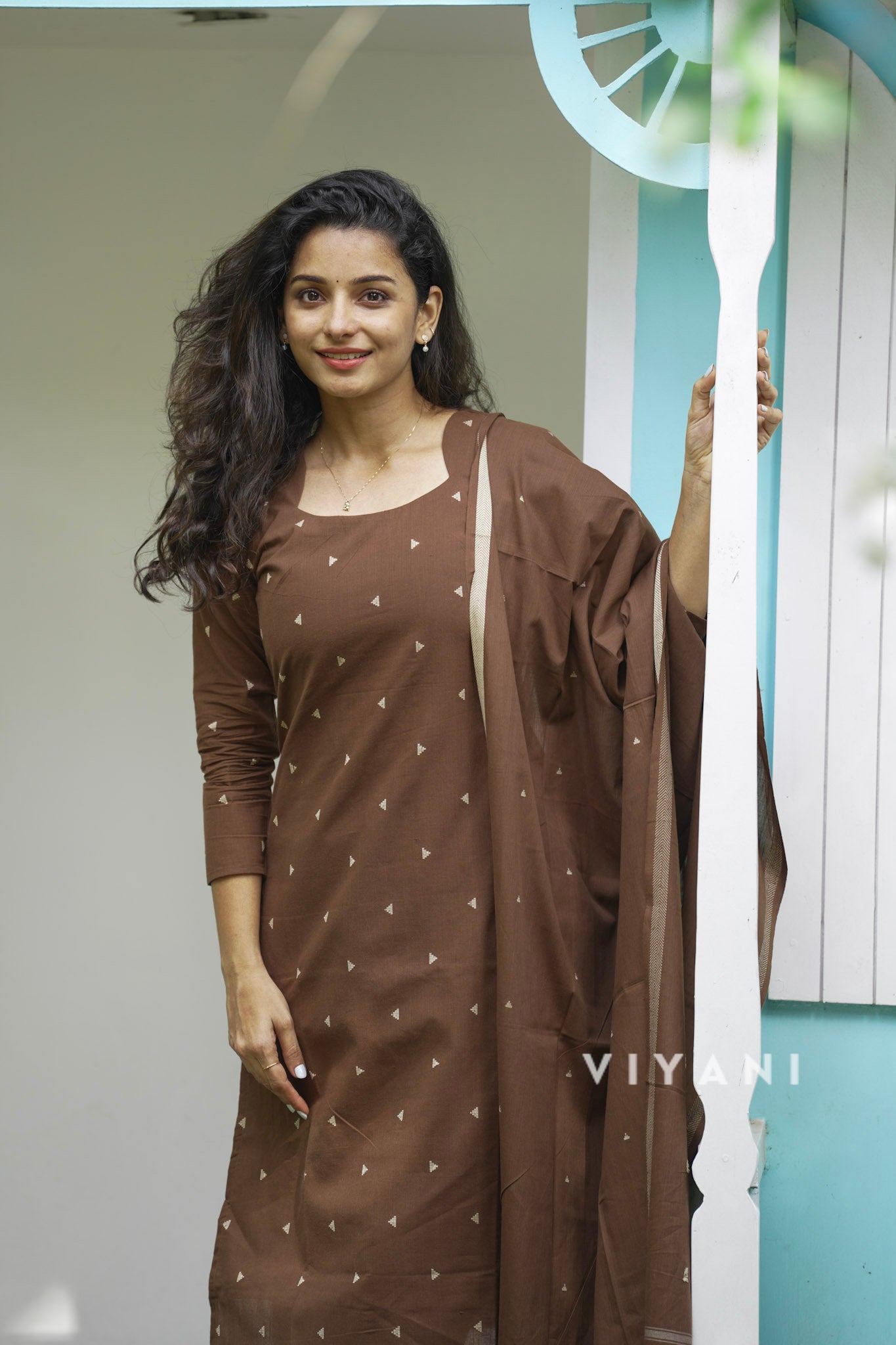Bark & Bloom - Coffee Brown Handloom Cotton 3 Piece Set