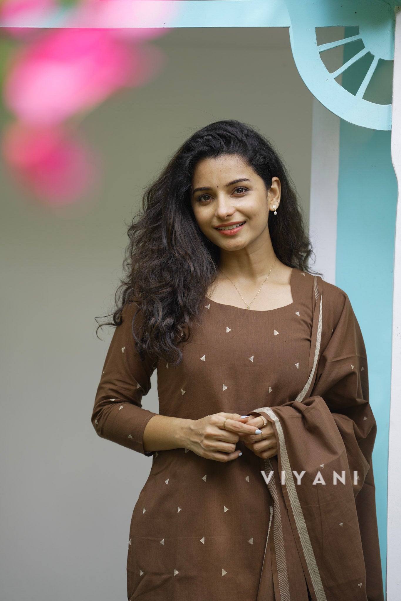 Bark & Bloom - Coffee Brown Handloom Cotton 3 Piece Set