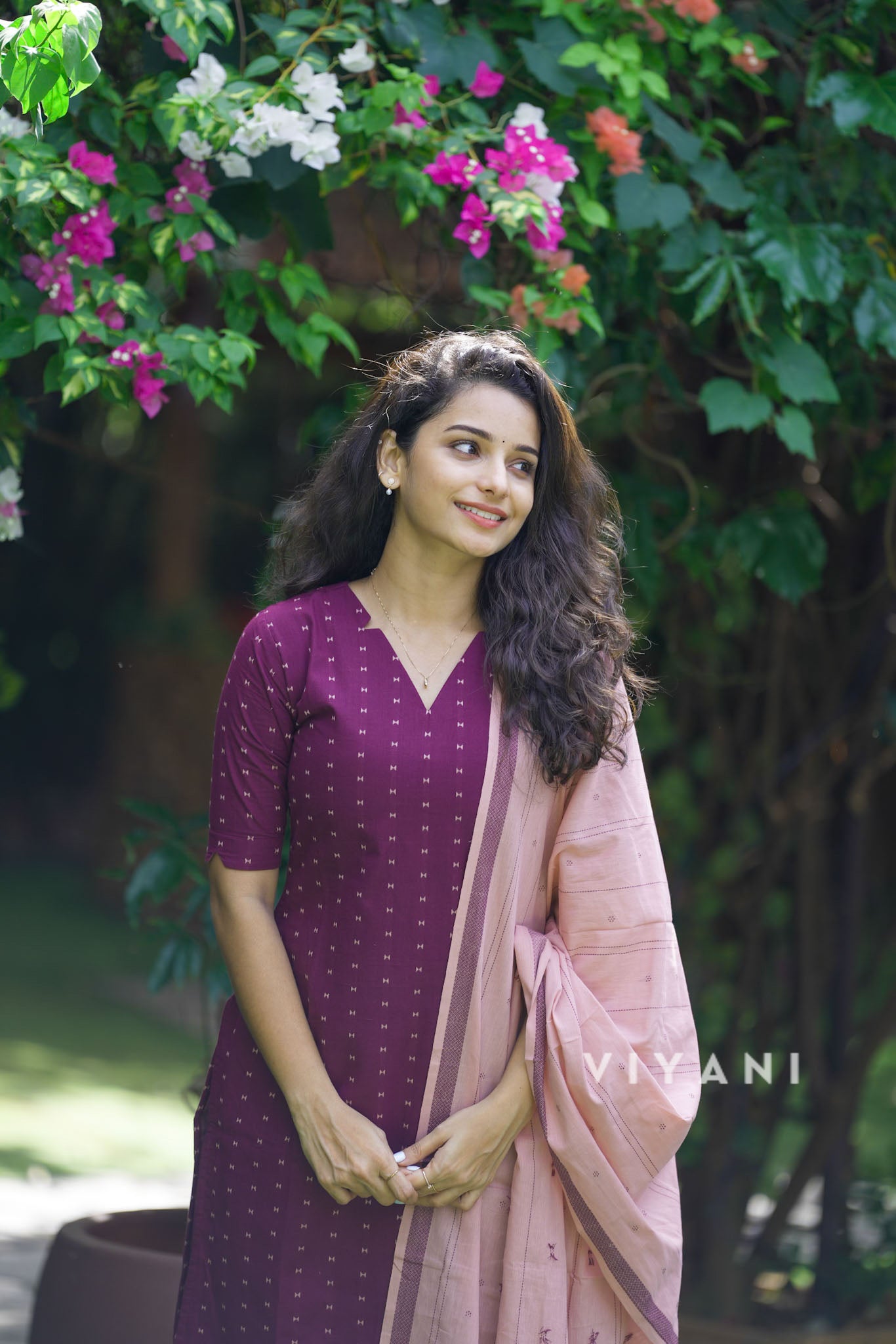 Cool Winter - Plum Handloom Cotton 3 Piece Set