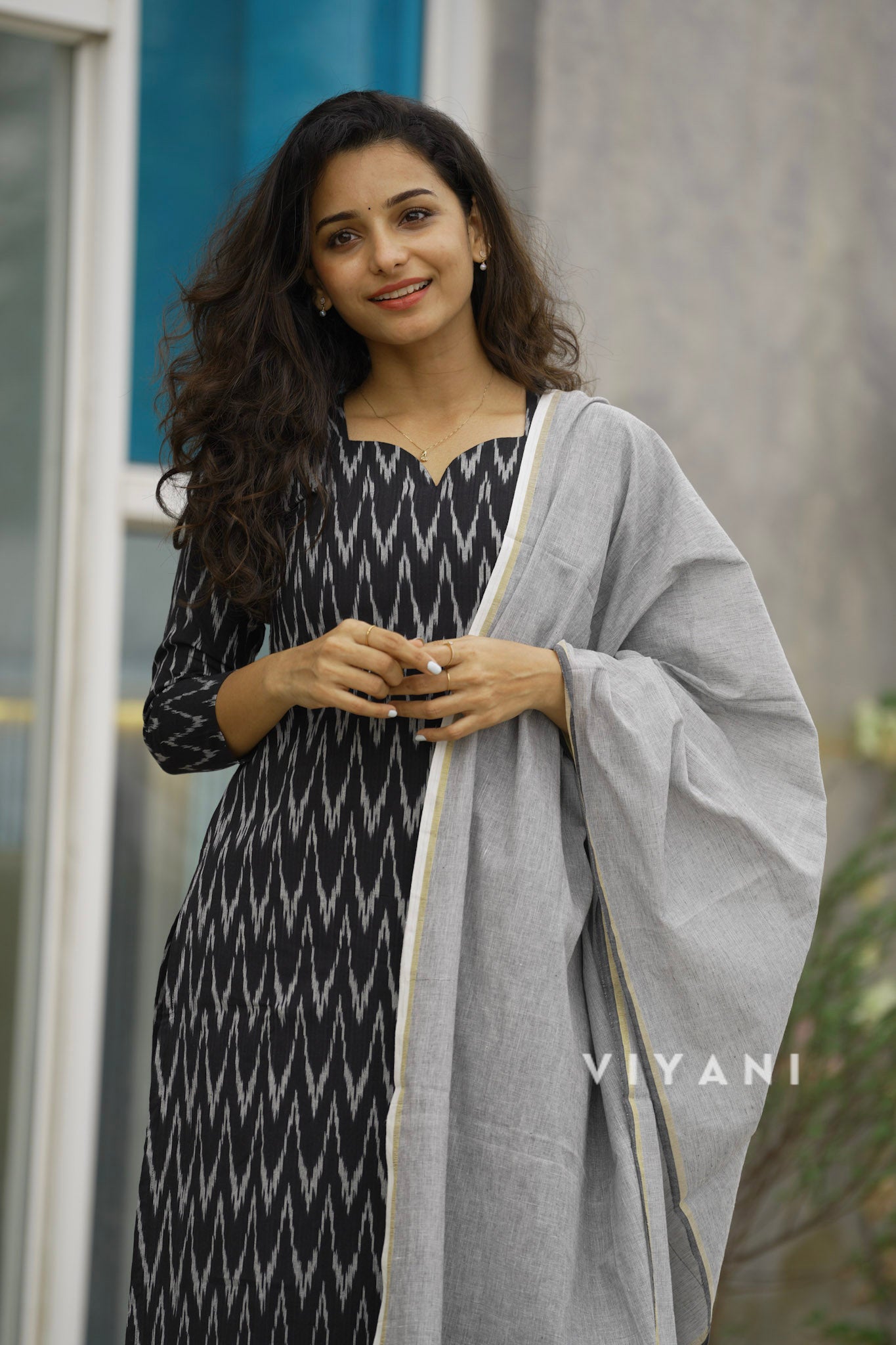 Ikat Reverie - Black Ikat Cotton 3 Piece Set