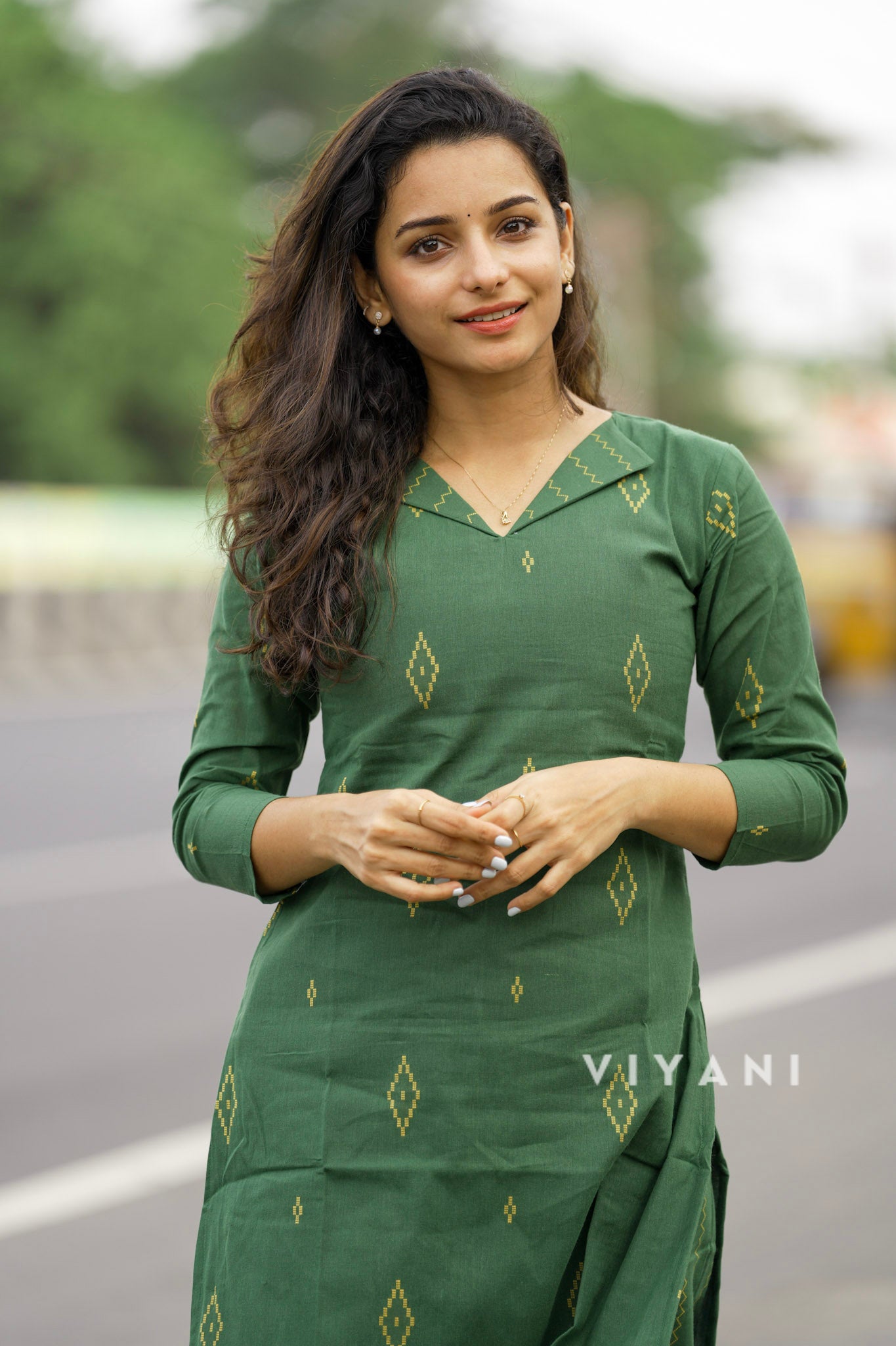 Jade Collar - Green Cotton Co-ord set