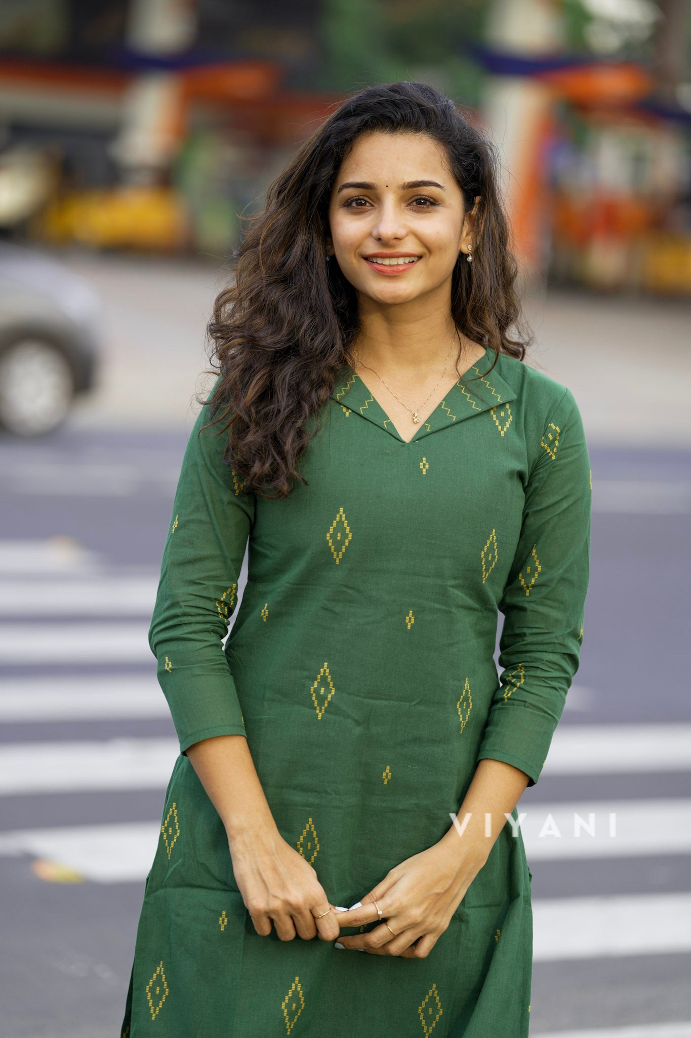 Jade Collar - Green Cotton Co-ord set