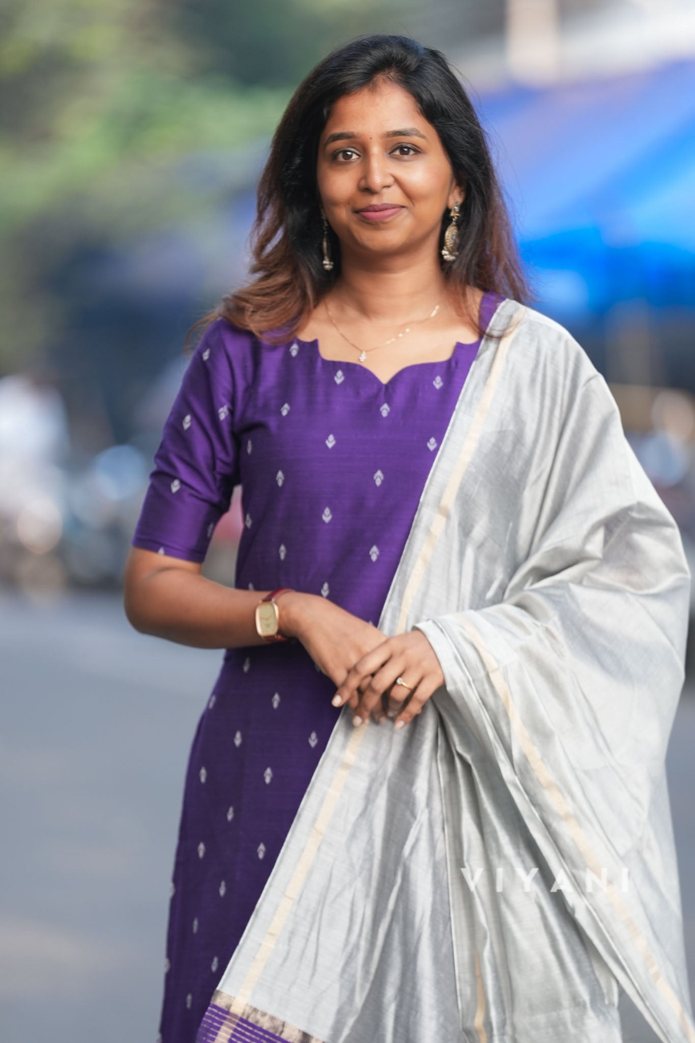 Iris Meadow - Violet Viscose Slub 3 Piece Set