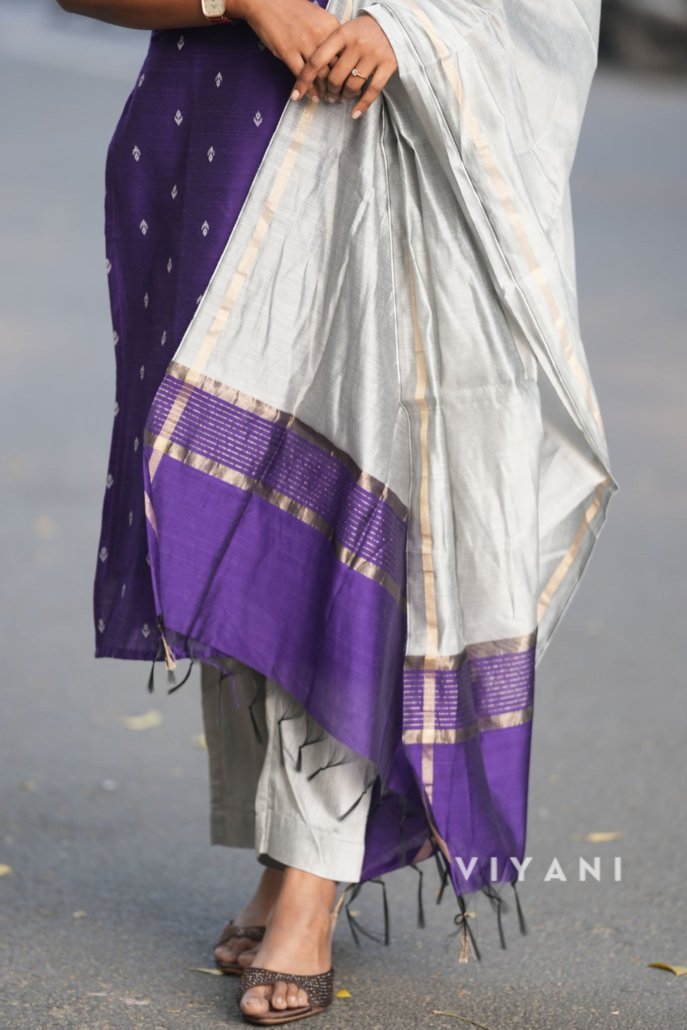 Iris Meadow - Violet Viscose Slub 3 Piece Set