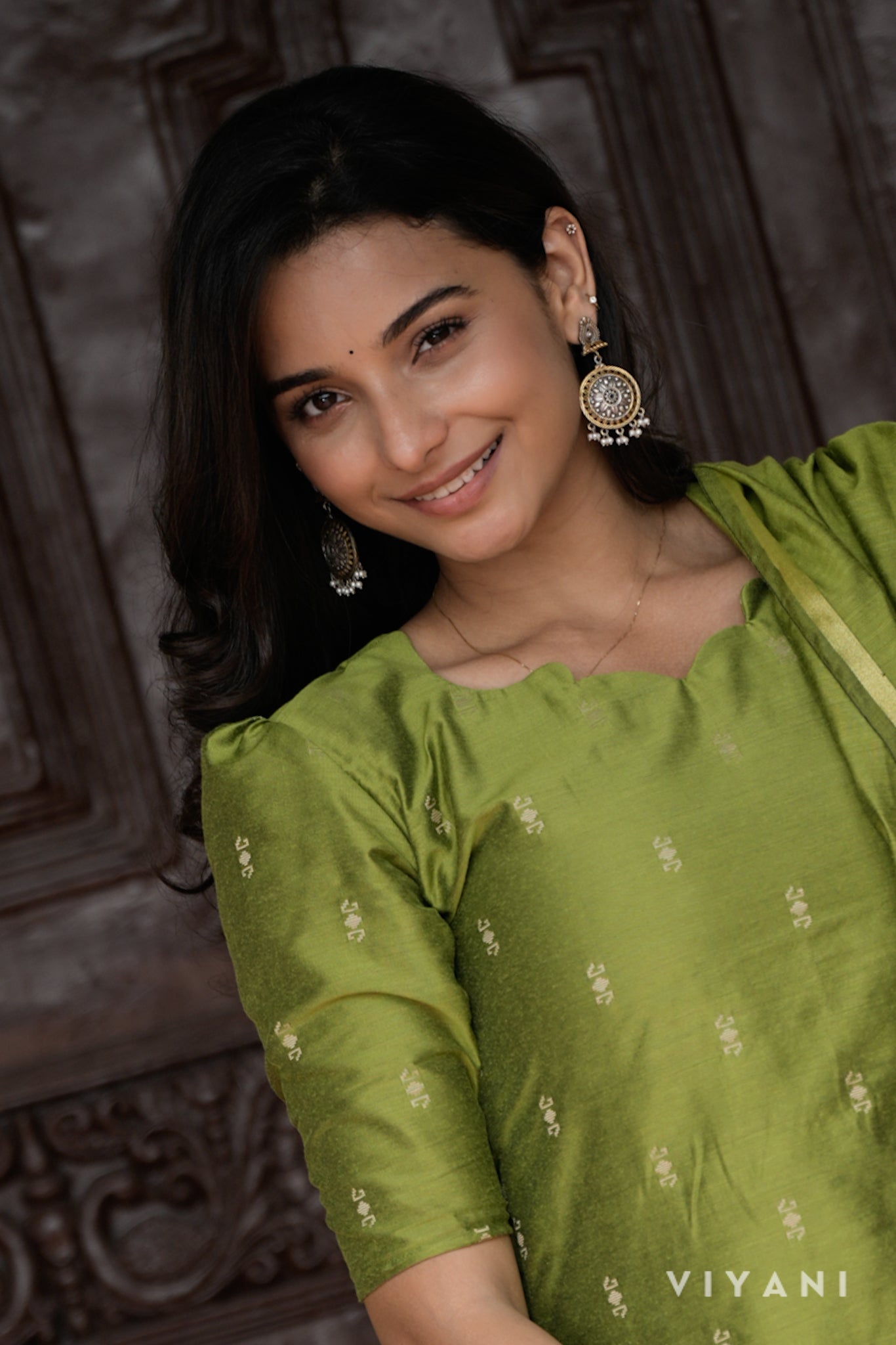 Esha Salwar Set - Green - Semi Silk Cotton