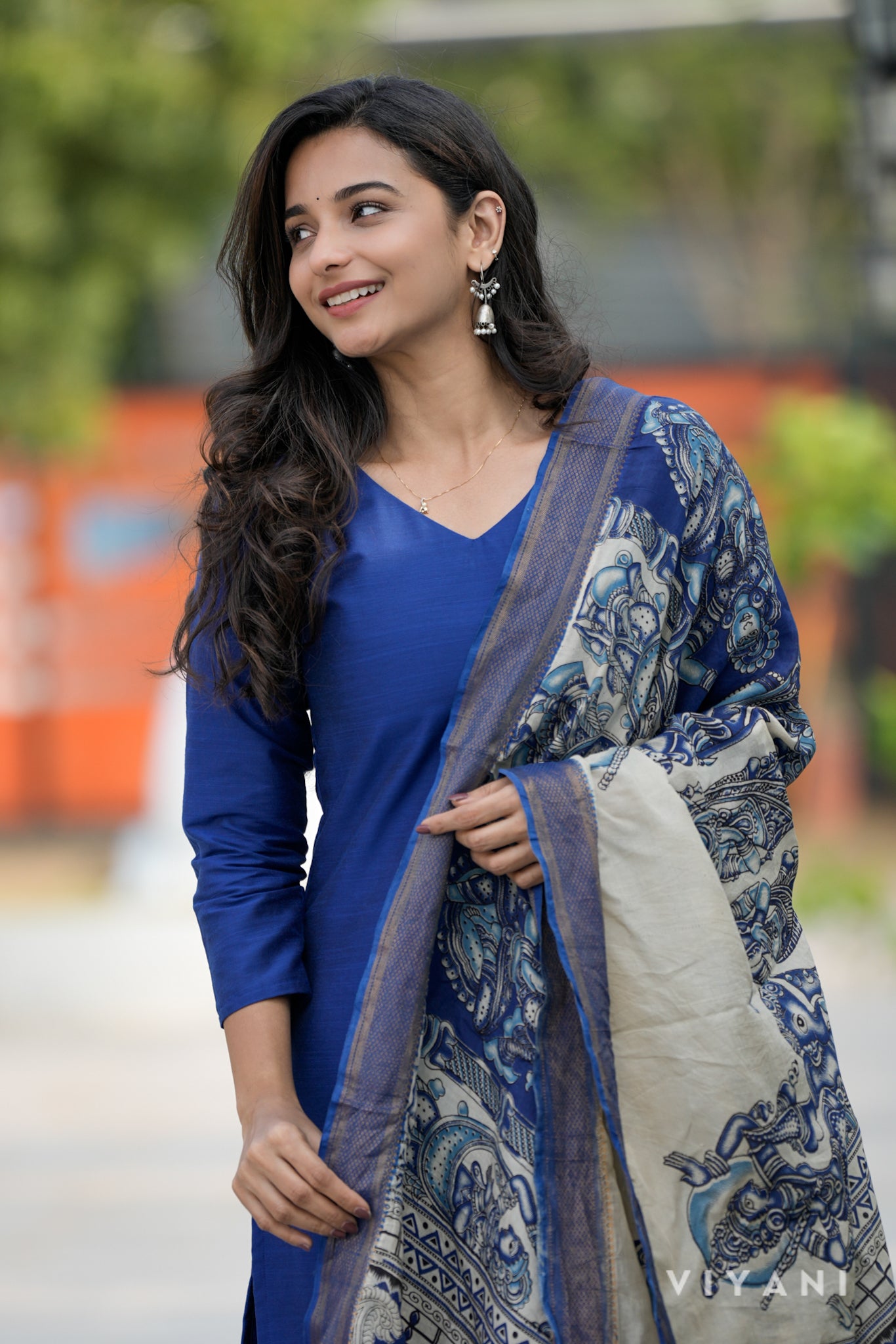 Kamali Co-ord with Chennuri Dupatta - Royal Blue