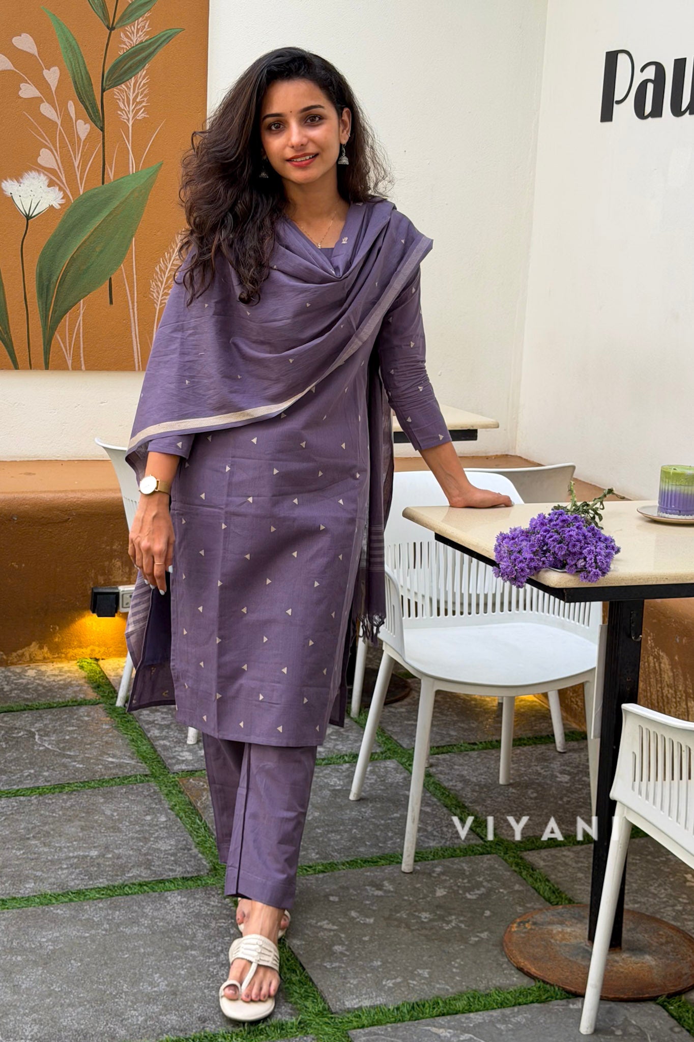 Lilac Whisper - Lavender Handloom Cotton 3 Piece Set