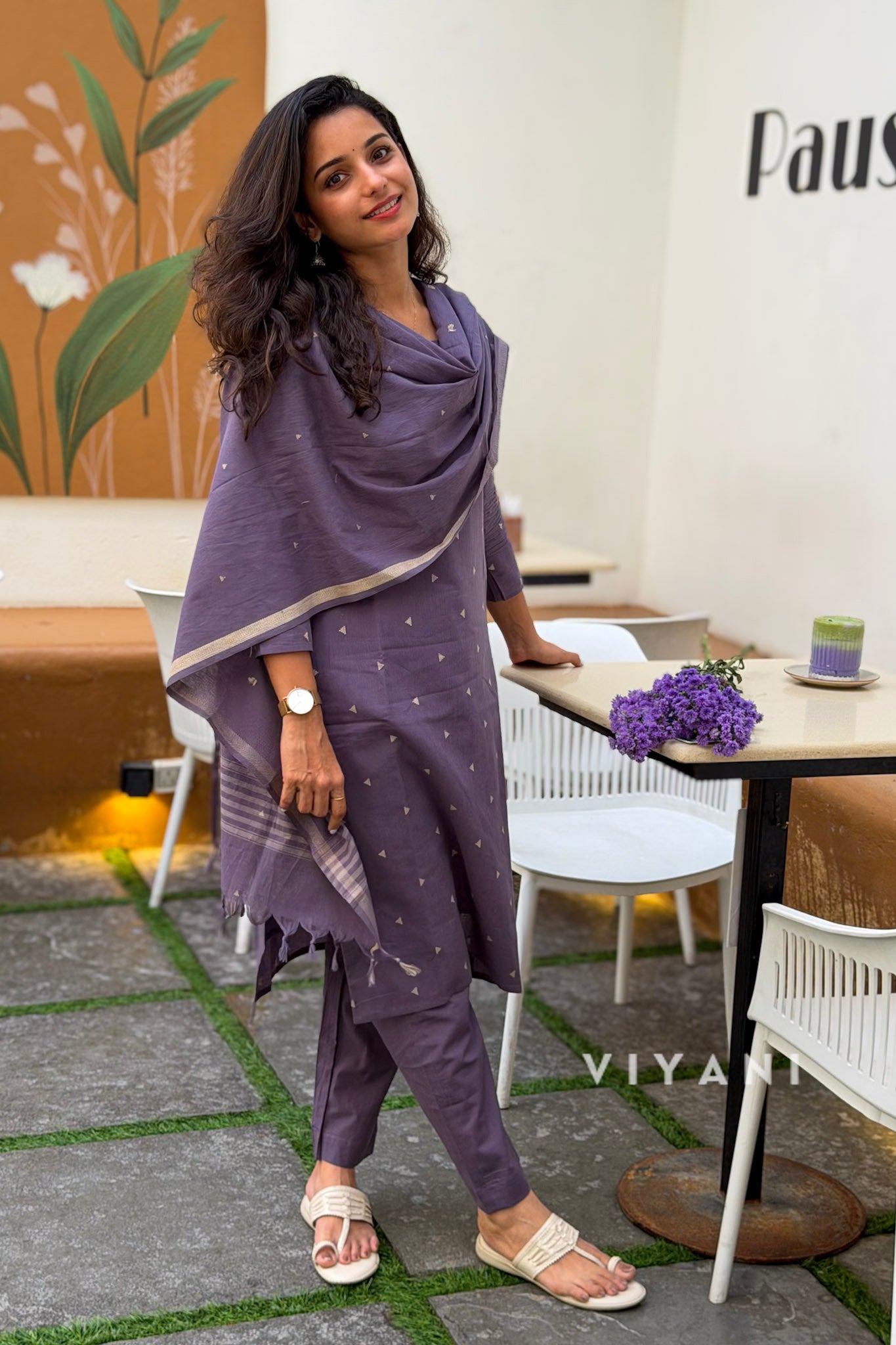 Lilac Whisper - Lavender Handloom Cotton 3 Piece Set