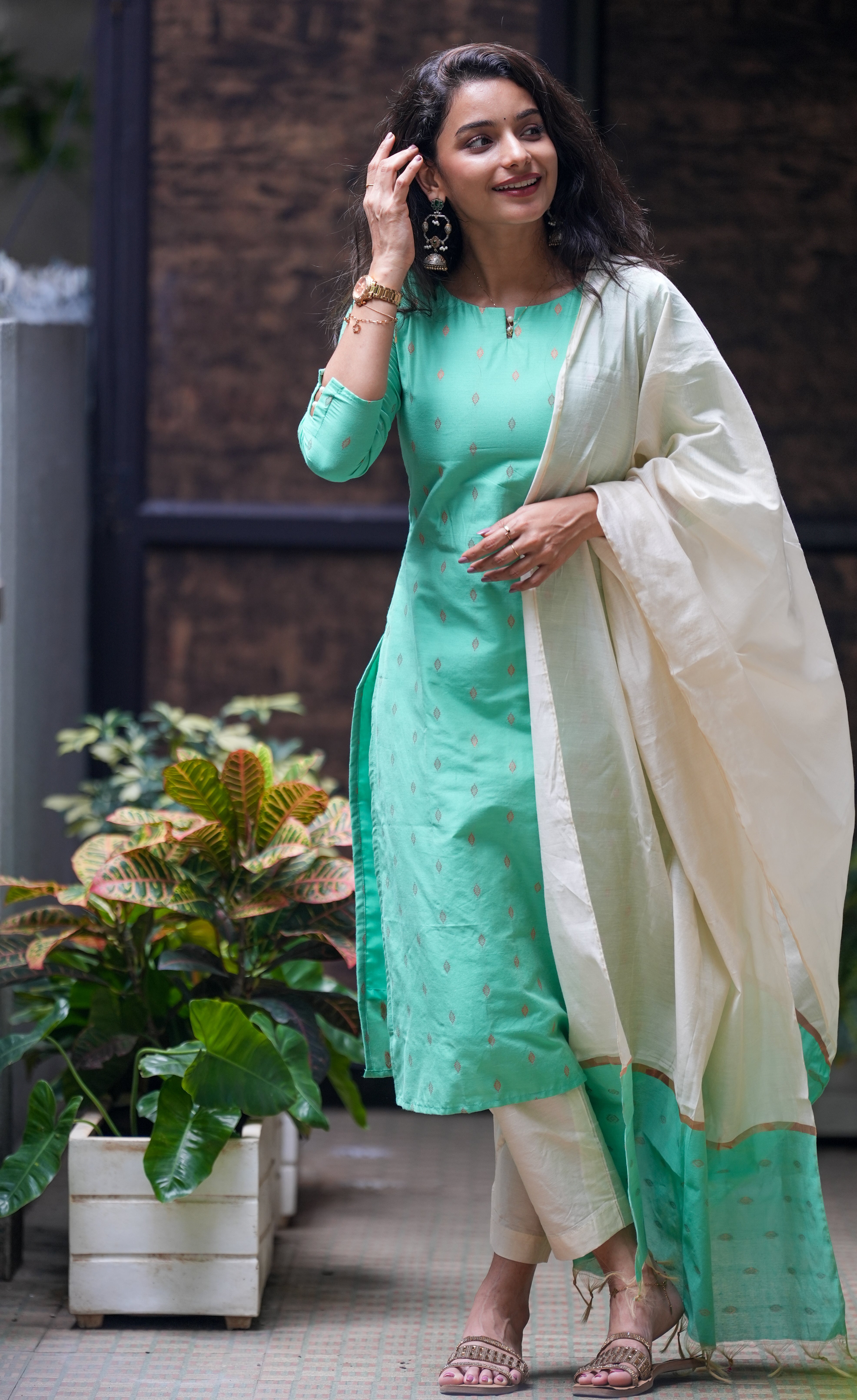 Aqua Blue premium 3 Piece Set - Silk Cotton