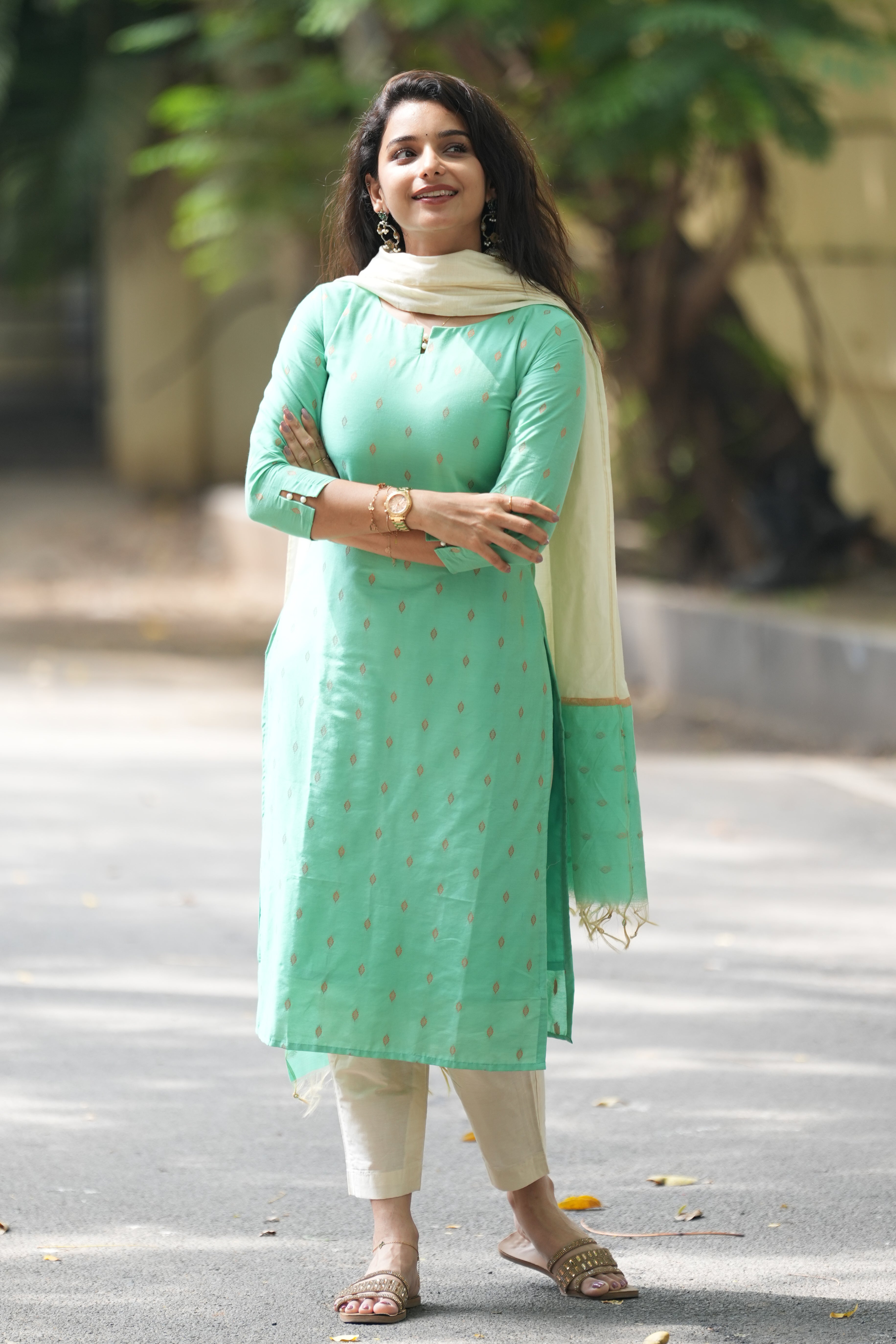 Aqua Blue premium 3 Piece Set - Silk Cotton