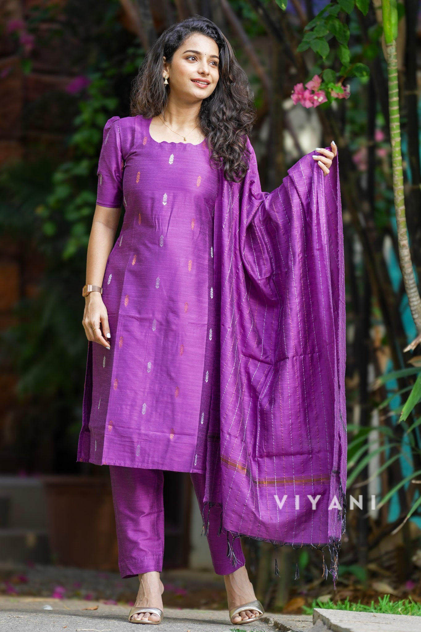 Orchid Weaves - Purple Viscose Slub 3 Piece Set