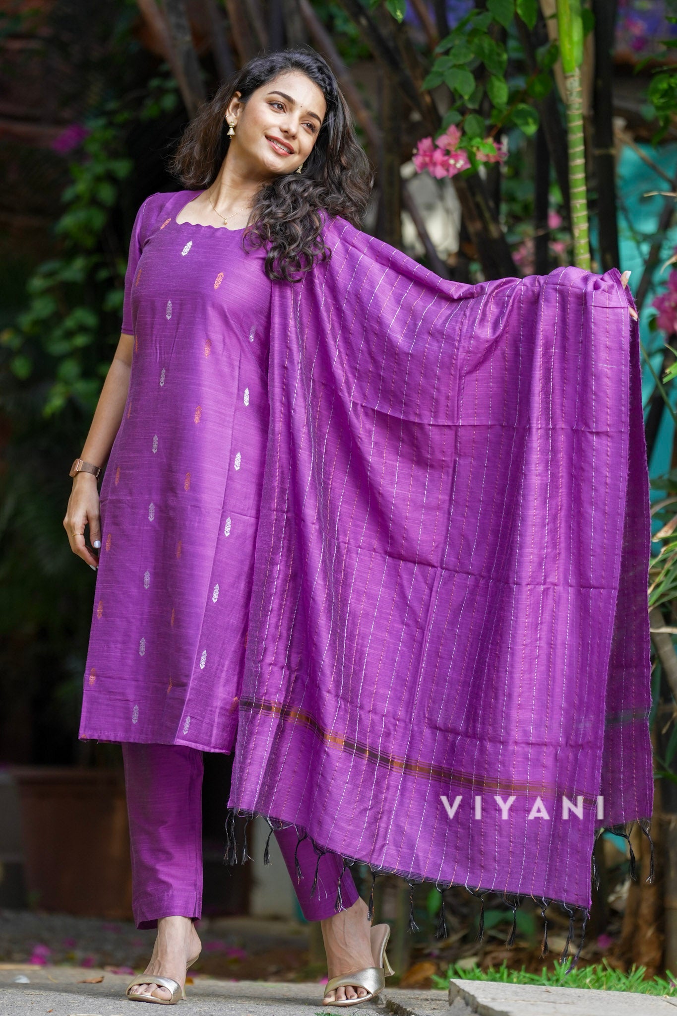 Orchid Weaves - Purple Viscose Slub 3 Piece Set