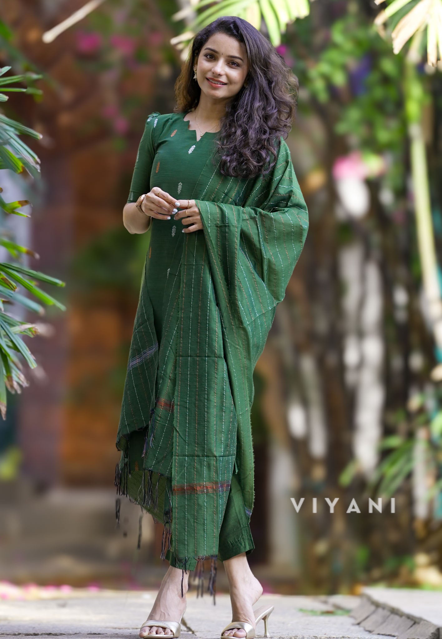 Emerald Weave - Forest Green Viscose Slub 3 Piece Set