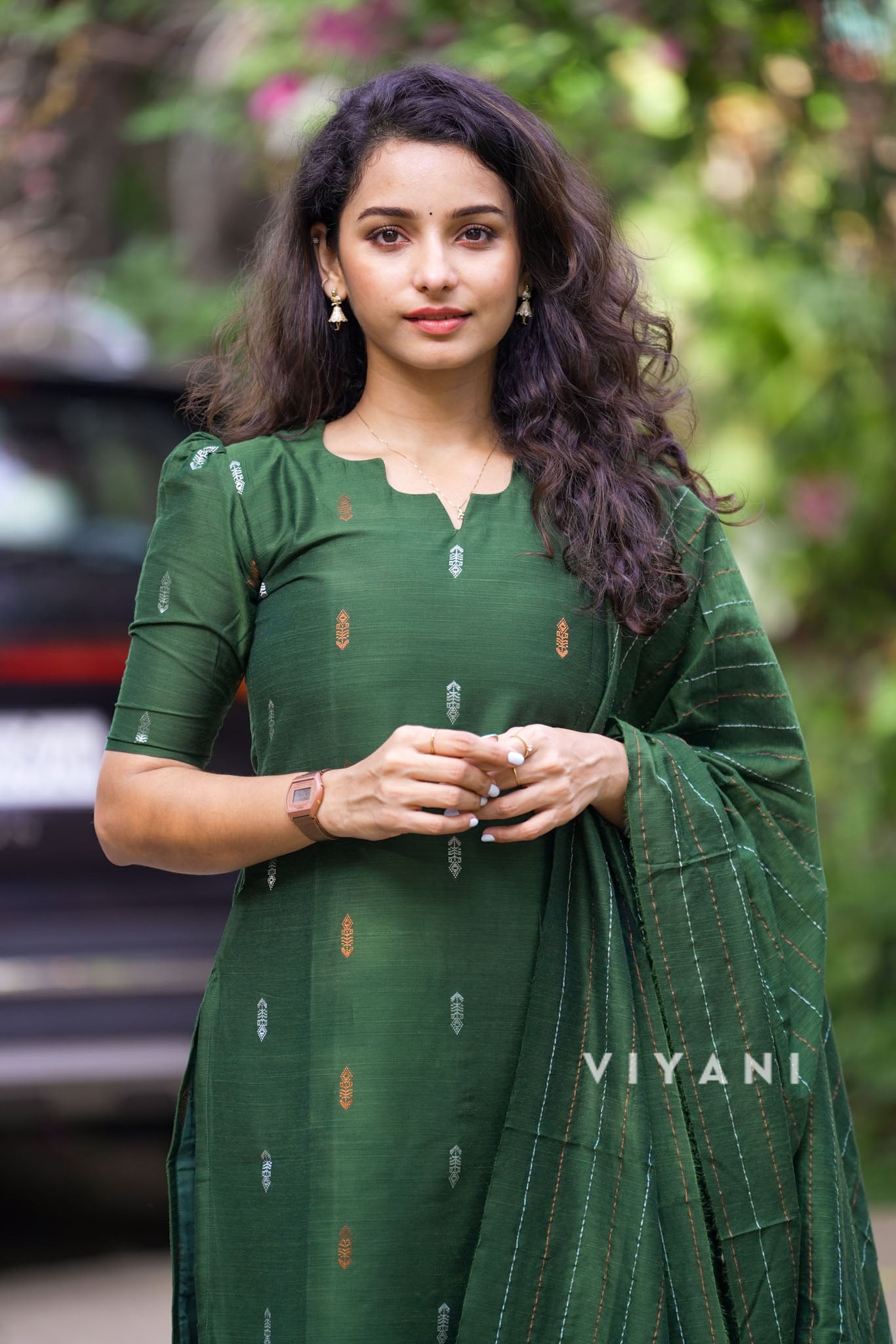 Emerald Weave - Forest Green Viscose Slub 3 Piece Set