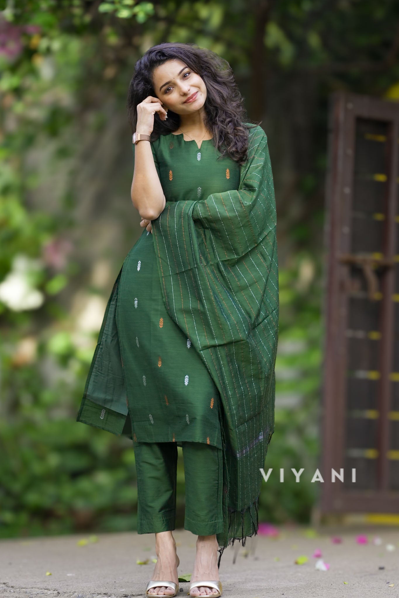 Emerald Weave - Forest Green Viscose Slub 3 Piece Set